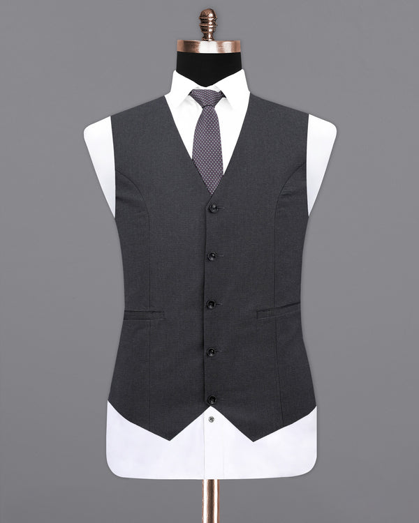 Bastille Dark Grey Textured Waistcoat V2116-36, V2116-38, V2116-40, V2116-42, V2116-44, V2116-46, V2116-48, V2116-50, V2116-52, V2116-54, V2116-56, V2116-58, V2116-60