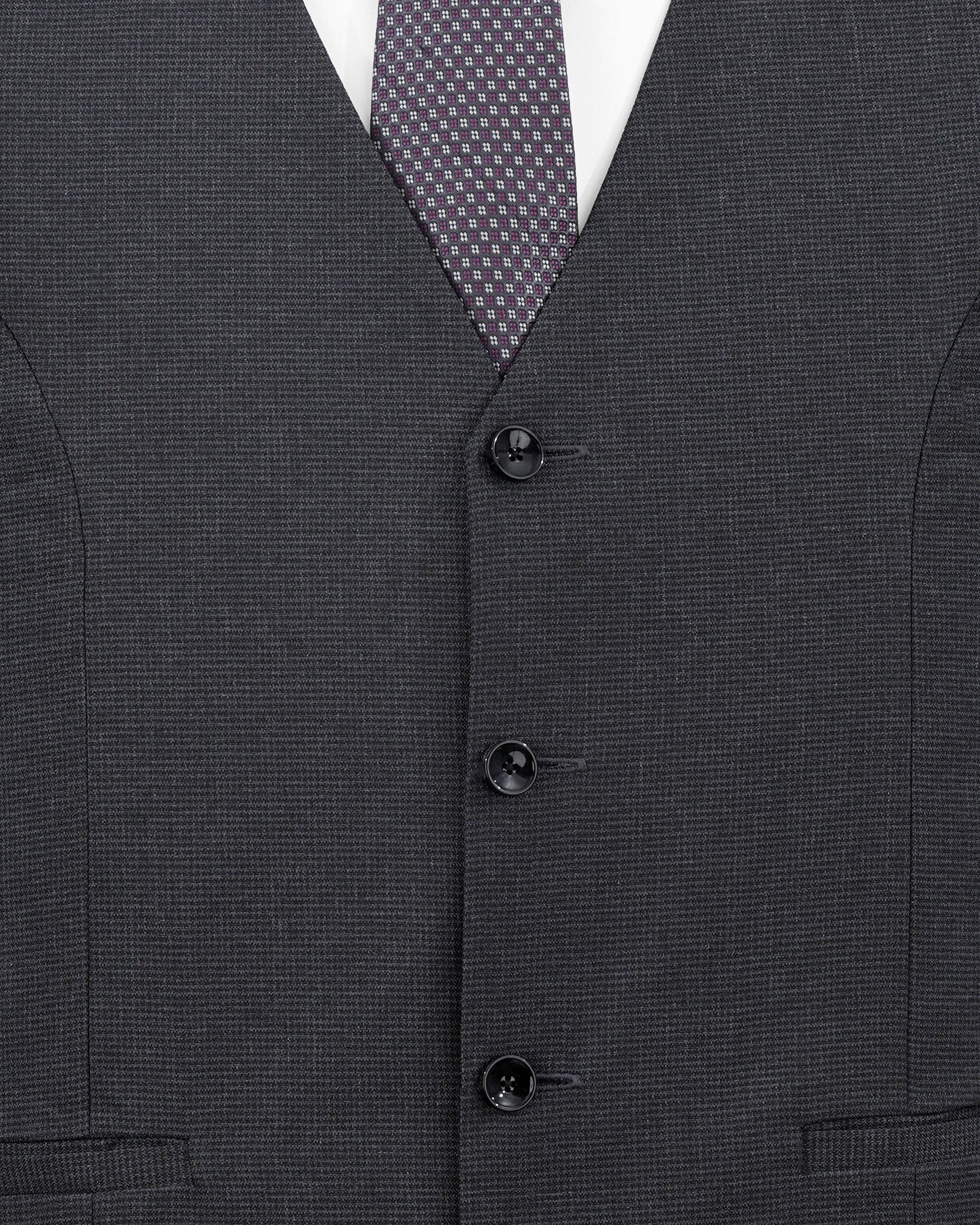 Bastille Dark Grey Textured Waistcoat V2116-36, V2116-38, V2116-40, V2116-42, V2116-44, V2116-46, V2116-48, V2116-50, V2116-52, V2116-54, V2116-56, V2116-58, V2116-60