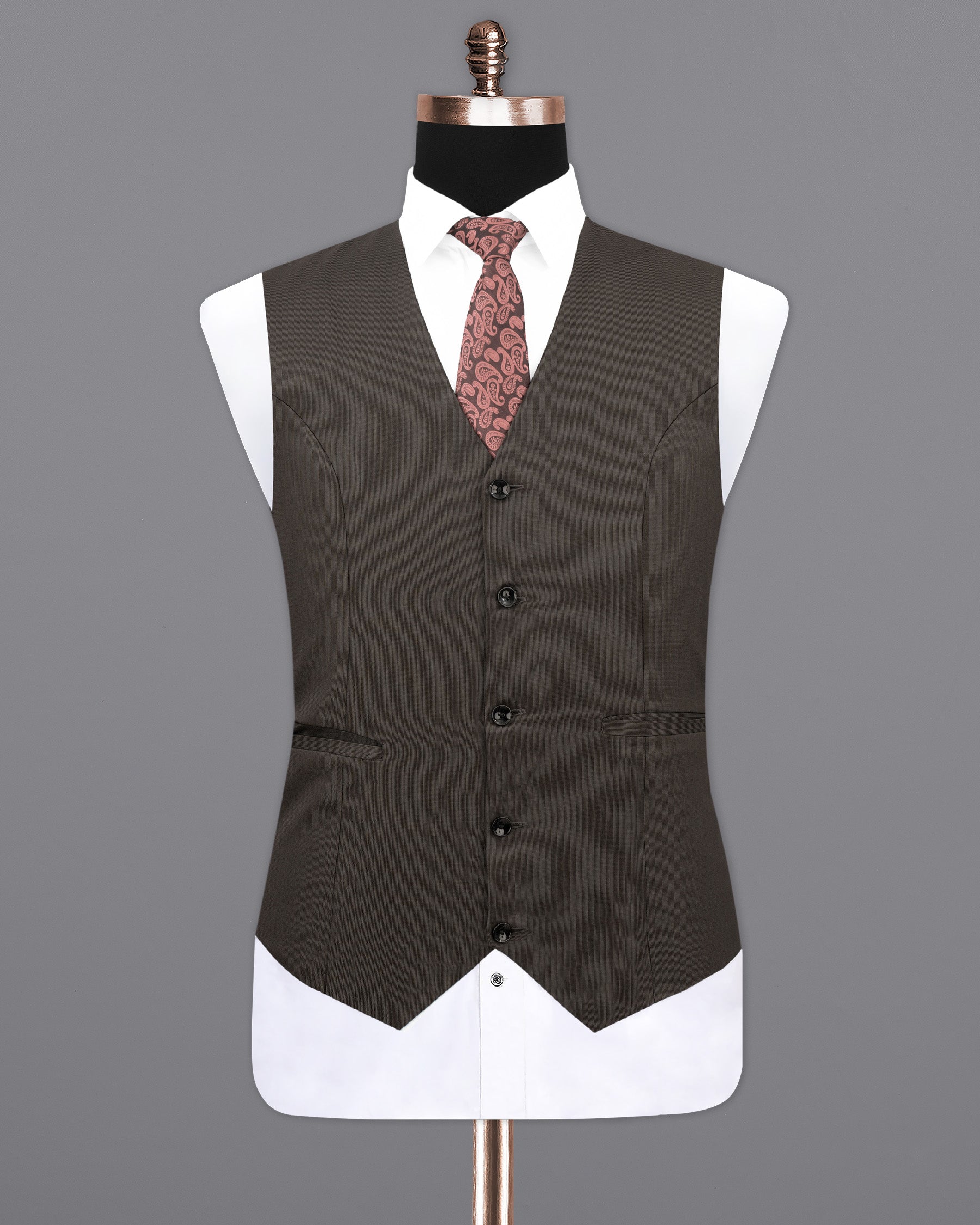 Kilamanjaro Brown Textured Waistcoat V2118-36, V2118-38, V2118-40, V2118-42, V2118-44, V2118-46, V2118-48, V2118-50, V2118-52, V2118-54, V2118-56, V2118-58, V2118-60