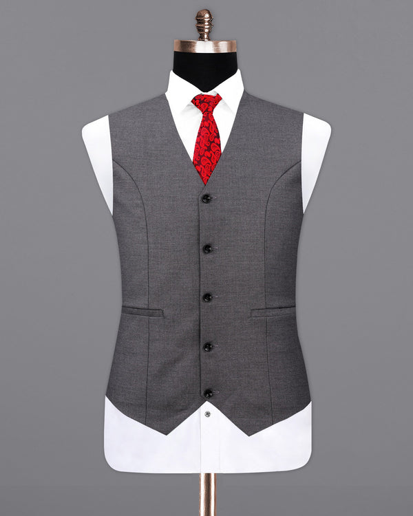 Dove Grey Wool Rich Waistcoat V2122-36, V2122-38, V2122-40, V2122-42, V2122-44, V2122-46, V2122-48, V2122-50, V2122-52, V2122-54, V2122-56, V2122-58, V2122-60