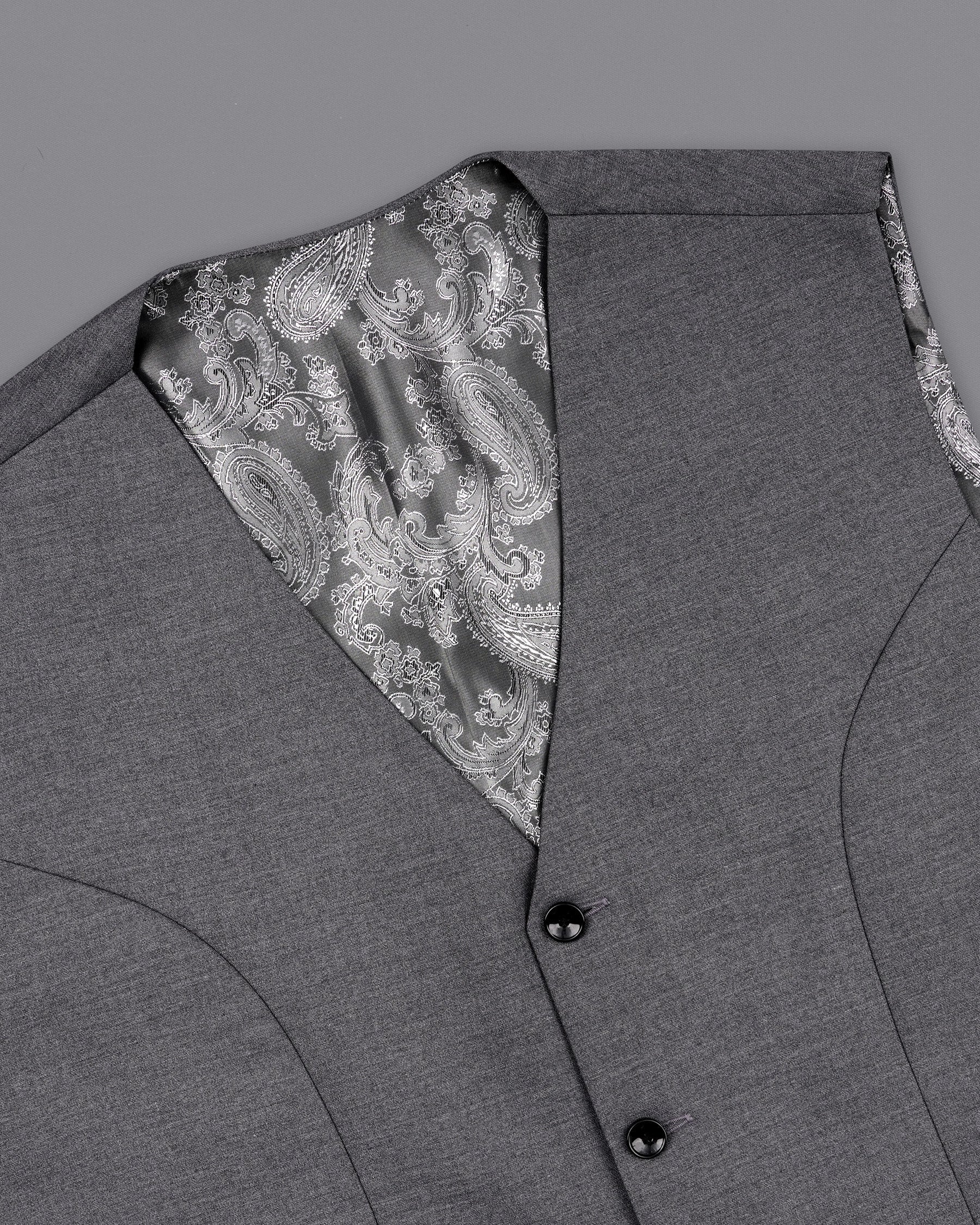 Dove Grey Wool Rich Waistcoat V2122-36, V2122-38, V2122-40, V2122-42, V2122-44, V2122-46, V2122-48, V2122-50, V2122-52, V2122-54, V2122-56, V2122-58, V2122-60