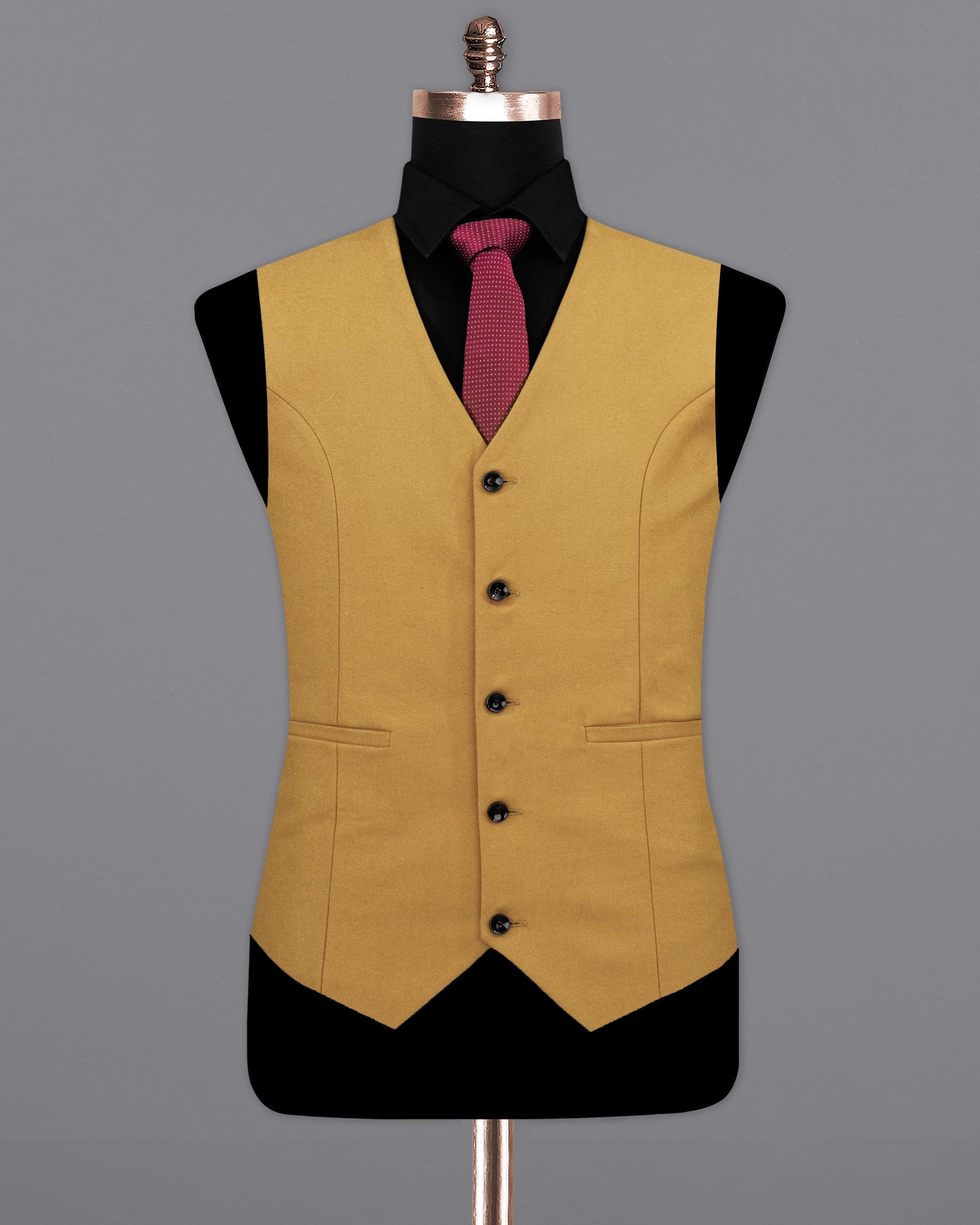 Copper Yellow Wool Rich Waistcoat V2123-36, V2123-38, V2123-40, V2123-42, V2123-44, V2123-46, V2123-48, V2123-50, V2123-52, V2123-54, V2123-56, V2123-58, V2123-60