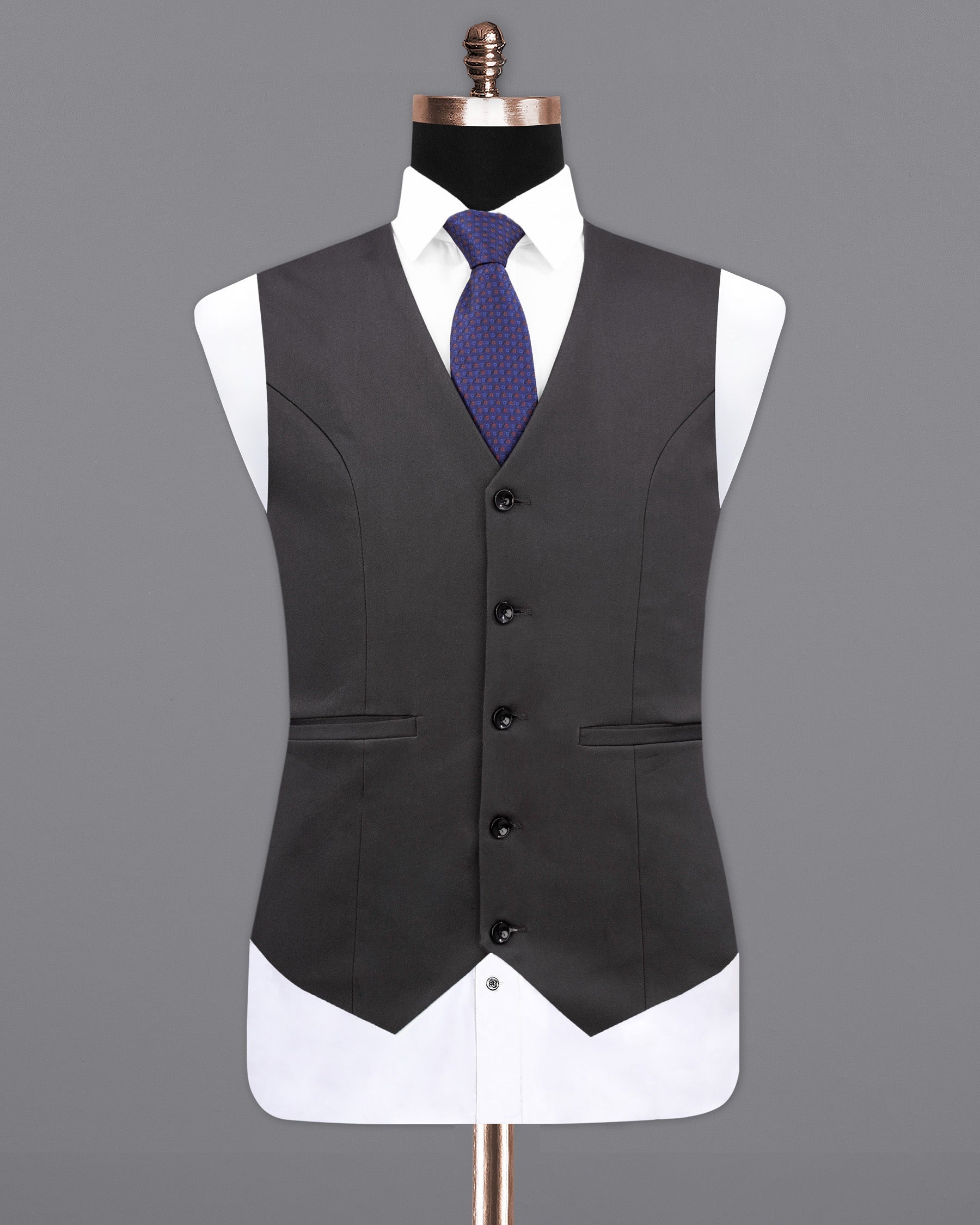 Piano Gray Premium Cotton Waistcoat V2134-36, V2134-38, V2134-40, V2134-42, V2134-44, V2134-46, V2134-48, V2134-50, V2134-52, V2134-54, V2134-56, V2134-58, V2134-60