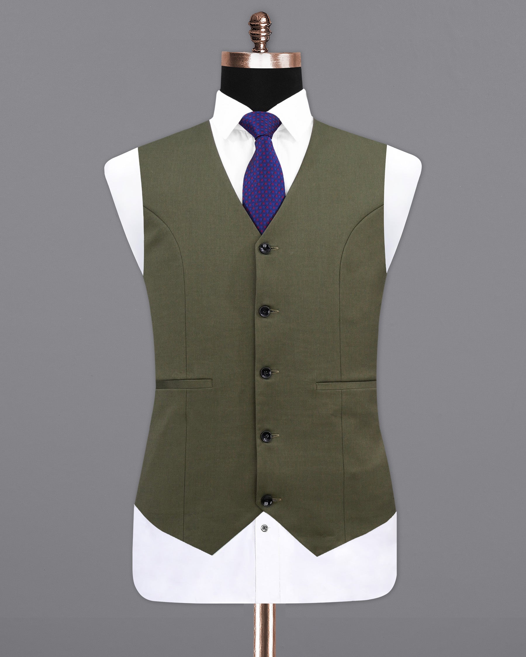 Rifle Green Solid  Waistcoat V2136-36, V2136-38, V2136-40, V2136-42, V2136-44, V2136-46, V2136-48, V2136-50, V2136-52, V2136-54, V2136-56, V2136-58, V2136-60