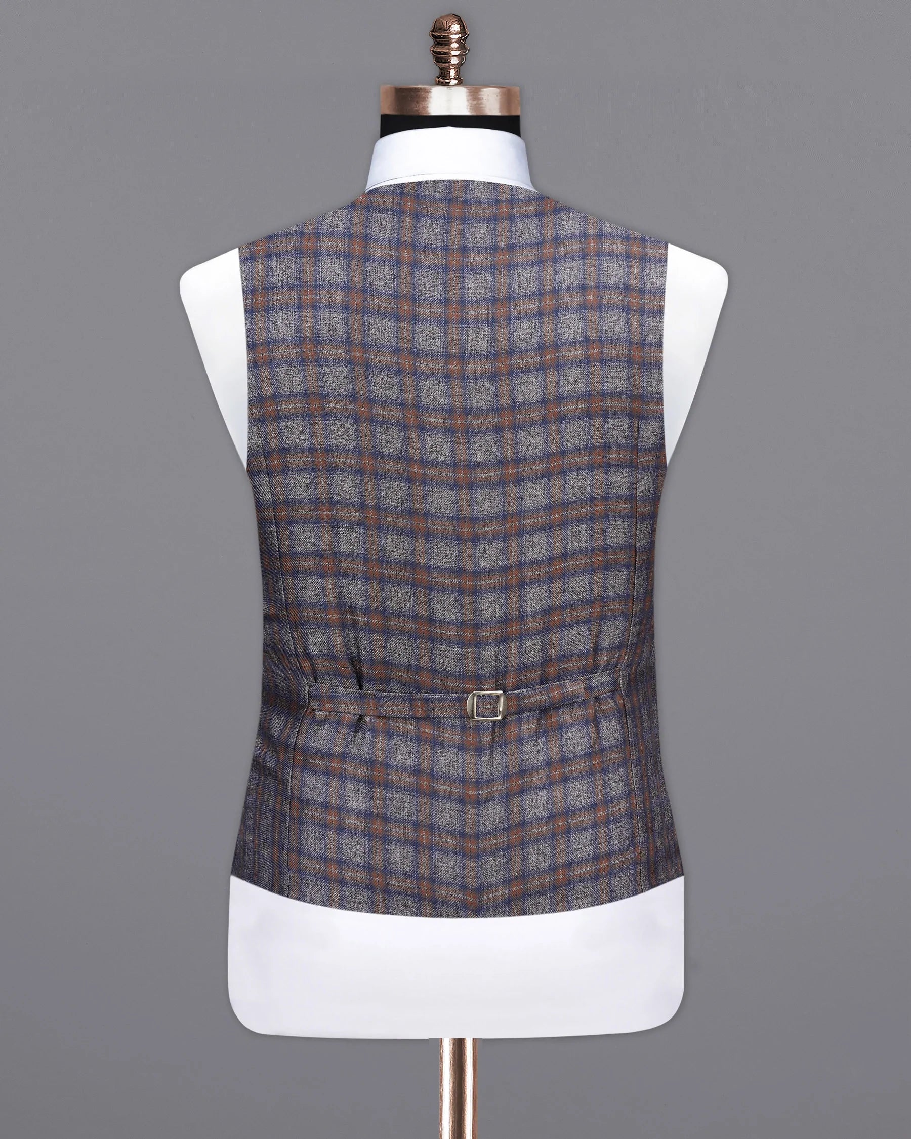 Fuscous Gray Checkered Waistcoat V2144-36, V2144-38, V2144-40, V2144-42, V2144-44, V2144-46, V2144-48, V2144-50, V2144-52, V2144-54, V2144-56, V2144-58, V2144-60