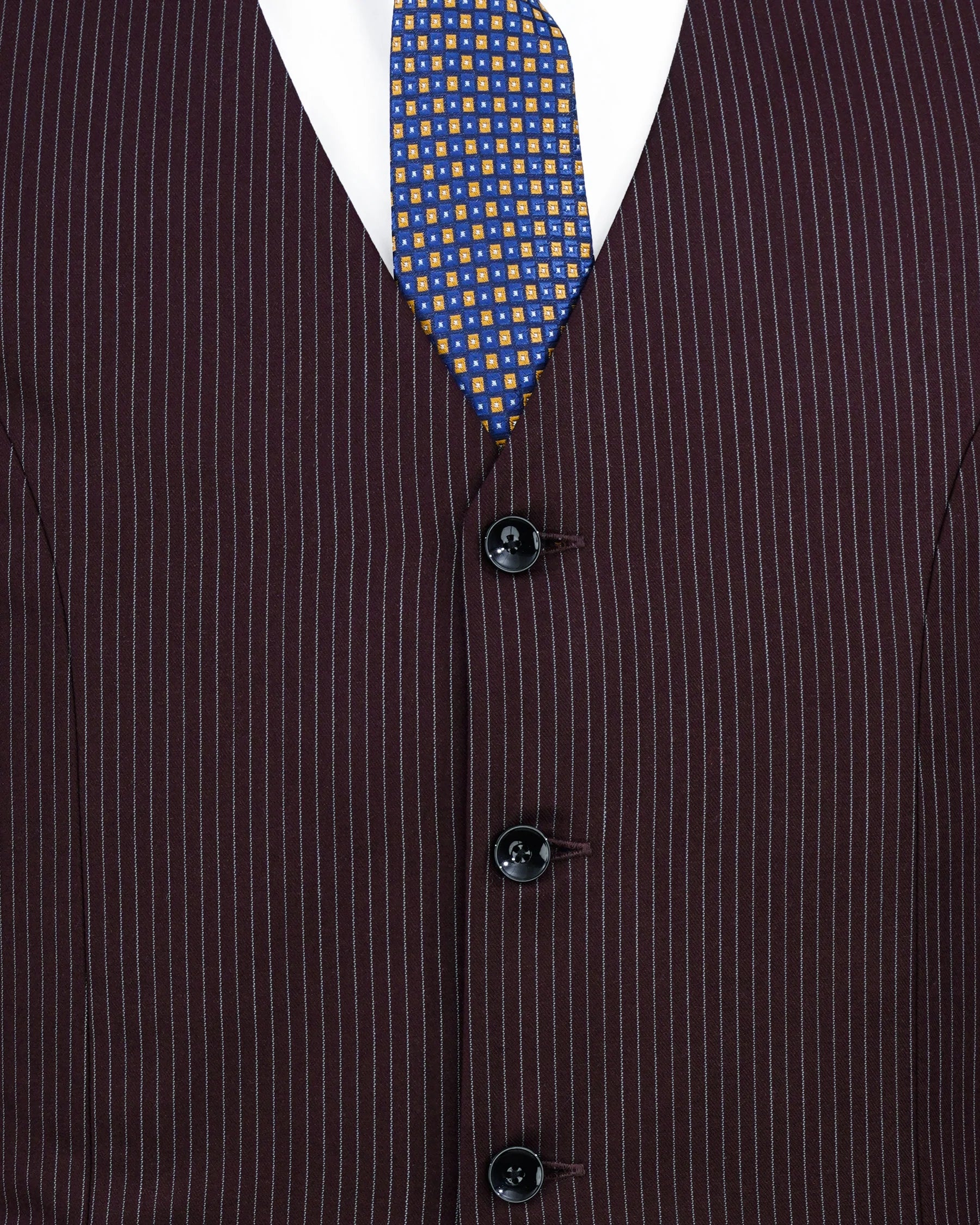 Eclipse Maroon with StarDust Gray Striped Waistcoat V2148-36, V2148-38, V2148-40, V2148-42, V2148-44, V2148-46, V2148-48, V2148-50, V2148-52, V2148-54, V2148-56, V2148-58, V2148-60