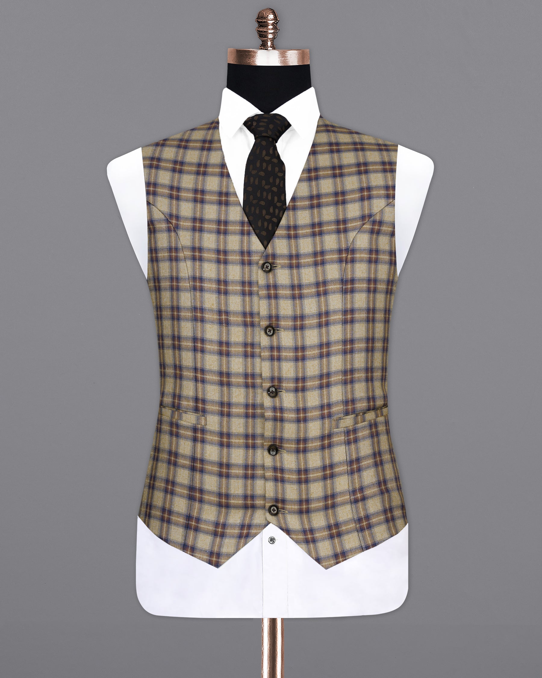 Heathered Brown Stratos terry rayon Waistcoat V2170-36, V2170-38, V2170-40, V2170-42, V2170-44, V2170-46, V2170-48, V2170-50, V2170-52, V2170-54, V2170-56, V2170-58, V2170-60