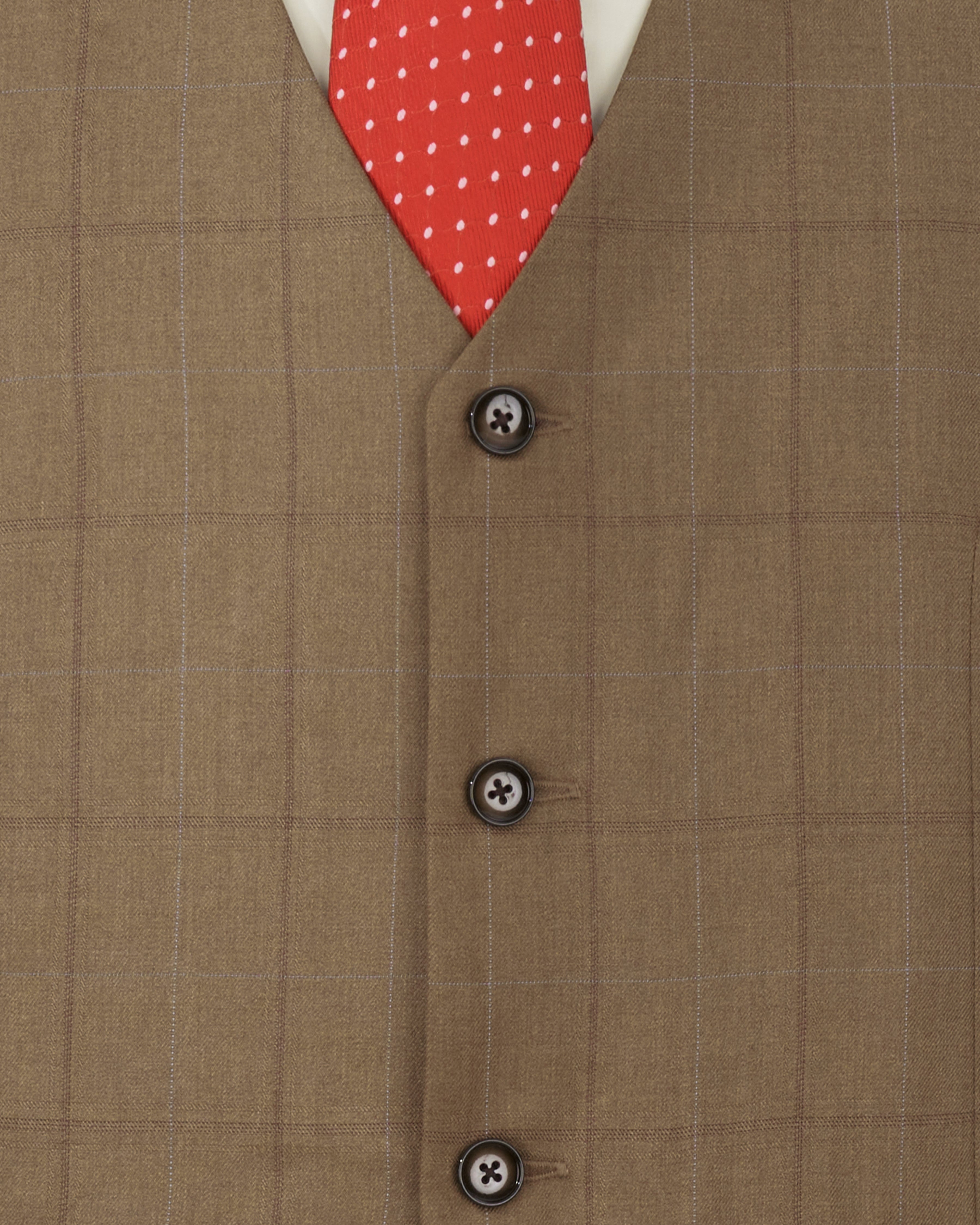 Dark Taupe Brown Windowpane Waistcoat V2246-36, V2246-38, V2246-40, V2246-42, V2246-44, V2246-46, V2246-48, V2246-50, V2246-52, V2246-54, V2246-56, V2246-58, V2246-60