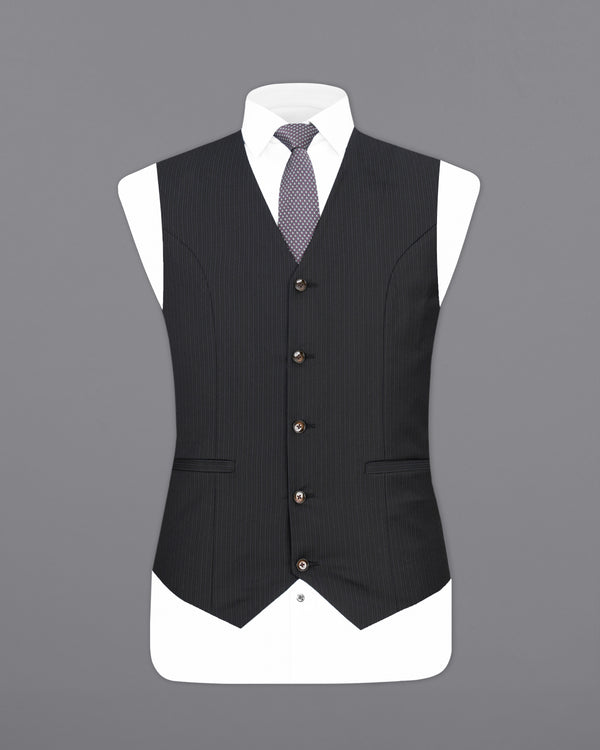 Mirage Black Striped Waistcoat V2250-36, V2250-38, V2250-40, V2250-42, V2250-44, V2250-46, V2250-48, V2250-50, V2250-52, V2250-54, V2250-56, V2250-58, V2250-60