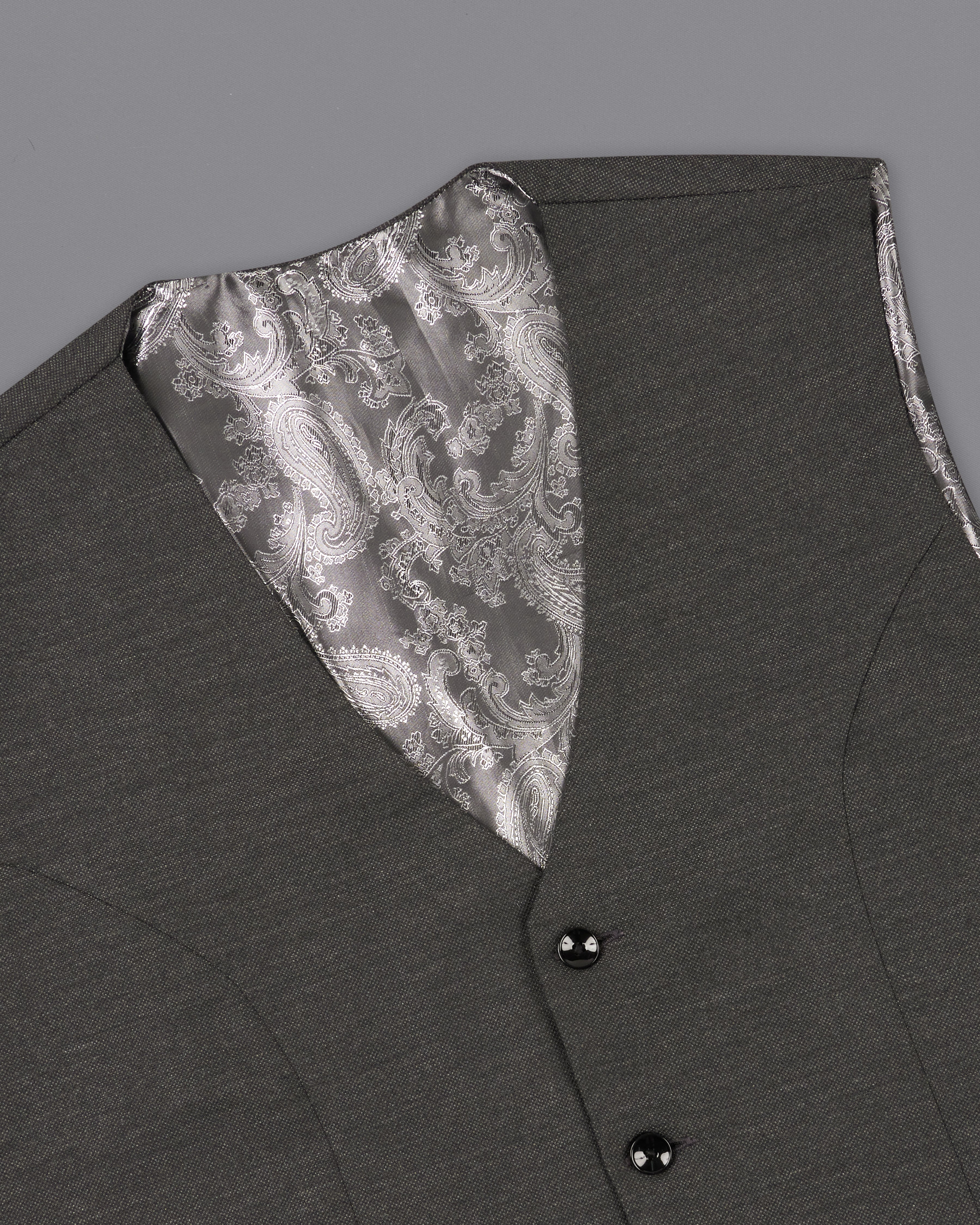 Iridium Gray Wool Rich Waistcoat V2255-36, V2255-38, V2255-40, V2255-42, V2255-44, V2255-46, V2255-48, V2255-50, V2255-52, V2255-54, V2255-56, V2255-58, V2255-60