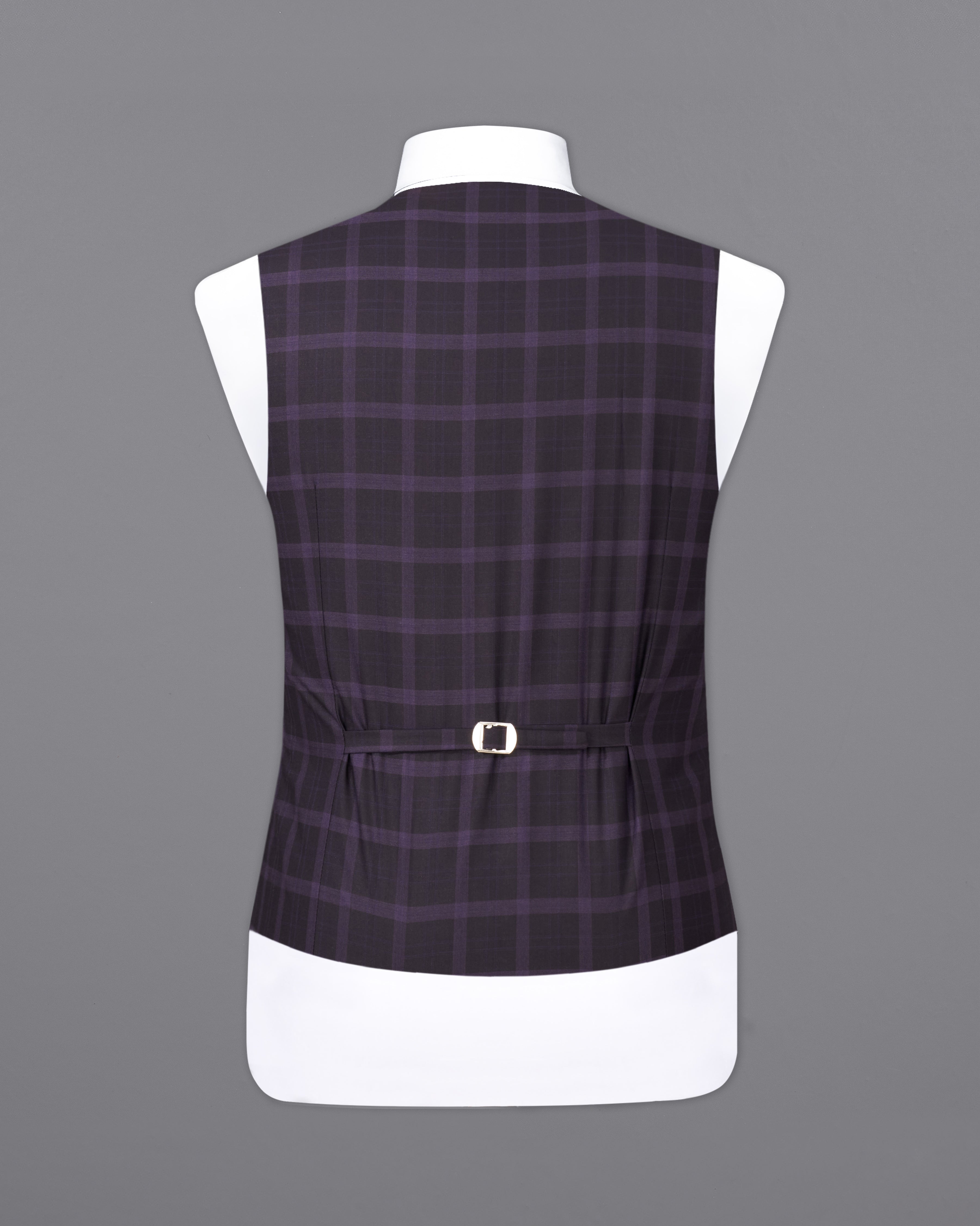 Melanzane Violet and Mortar Purple Plaid Waistcoat V2258-36, V2258-38, V2258-40, V2258-42, V2258-44, V2258-46, V2258-48, V2258-50, V2258-52, V2258-54, V2258-56, V2258-58, V2258-60