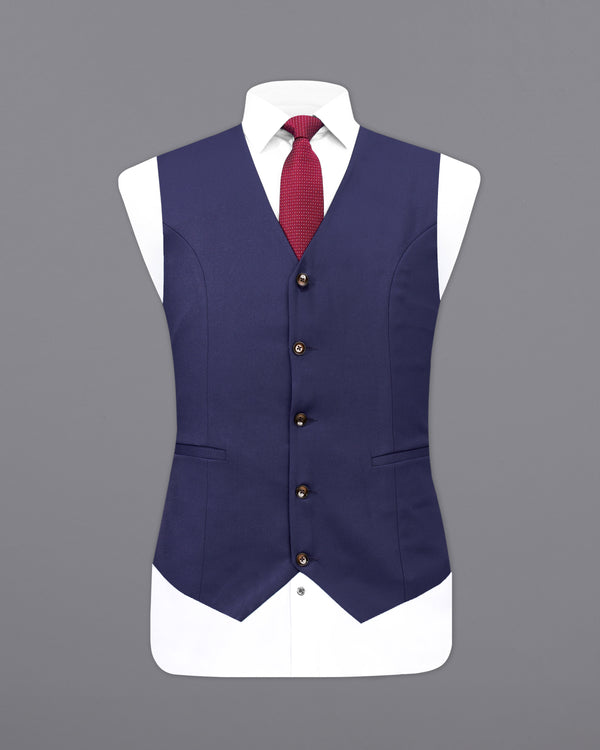 Ebony Clay Blue Textured Waistcoat V2263-36, V2263-38, V2263-40, V2263-42, V2263-44, V2263-46, V2263-48, V2263-50, V2263-52, V2263-54, V2263-56, V2263-58, V2263-60