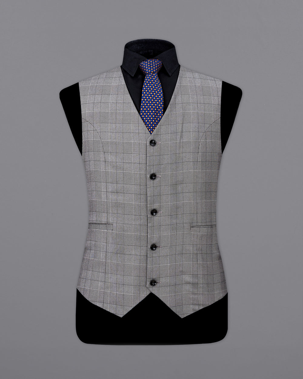 STORM DUST GRAY PLAID WAISTCOAT