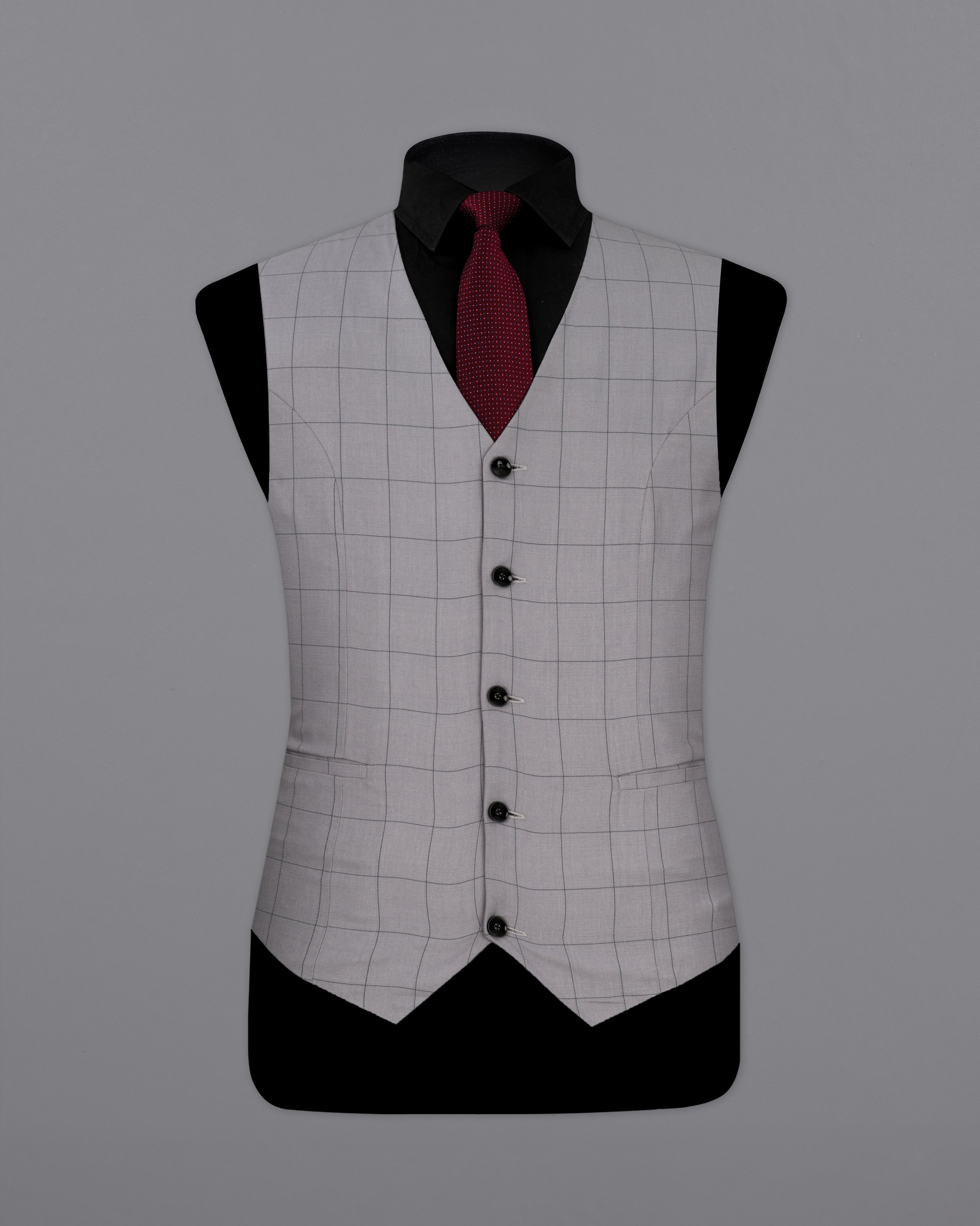 Regent Gray Windowpane Waistcoat V2312-36, V2312-38, V2312-40, V2312-42, V2312-44, V2312-46, V2312-48, V2312-50, V2312-52, V2312-54, V2312-56, V2312-58, V2312-60