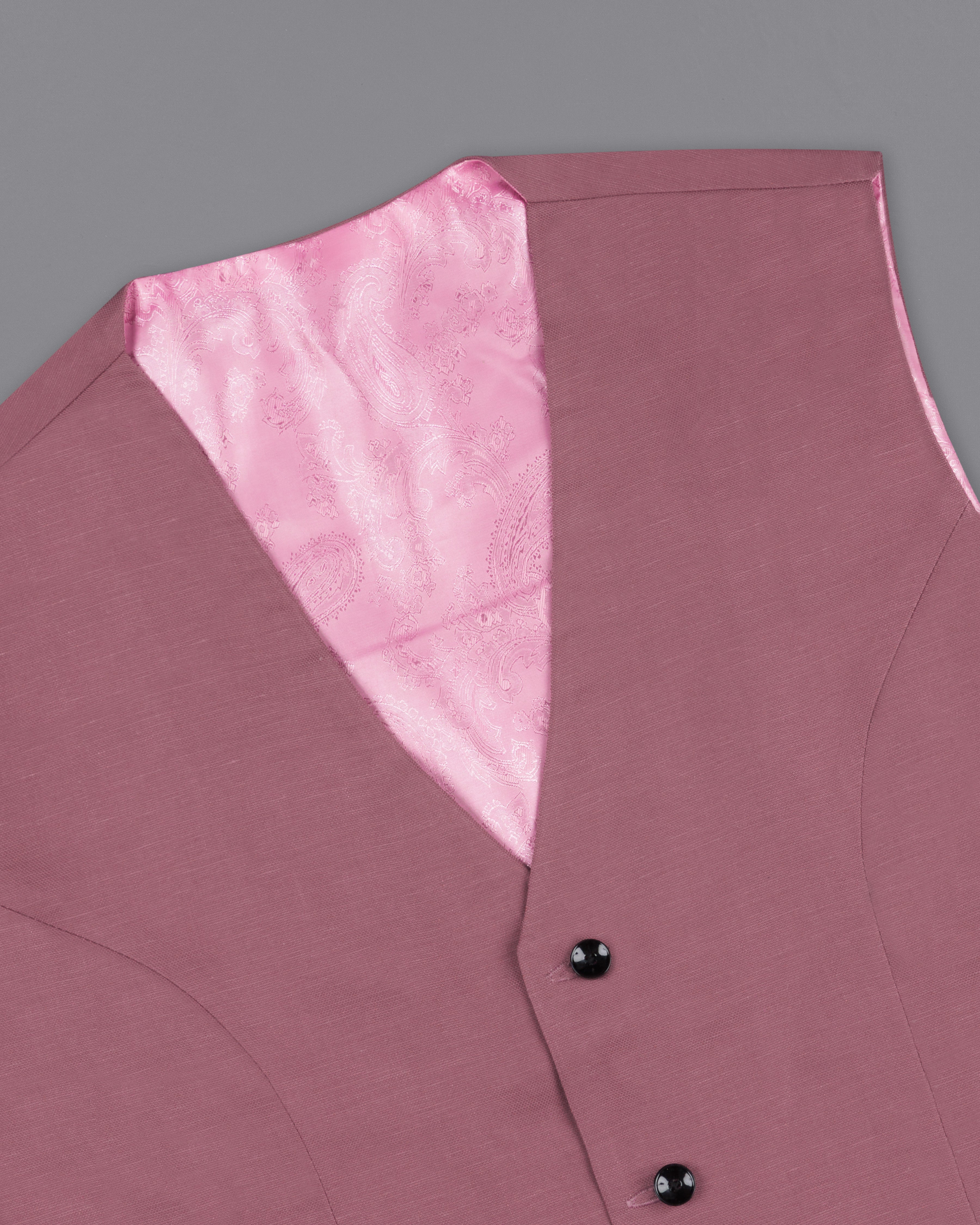 Dark Chestnut Pink Linen Waistcoat V2313-36, V2313-38, V2313-40, V2313-42, V2313-44, V2313-46, V2313-48, V2313-50, V2313-52, V2313-54, V2313-56, V2313-58, V2313-60