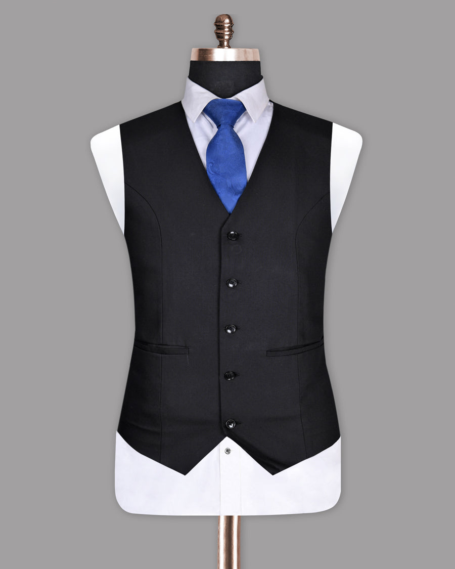 Jade Black Subtle Dobby Wool Rich Waistcoat V232-50, V232-36, V232-38, V232-48, V232-56, V232-44, V232-46, V232-58, V232-52, V232-40, V232-60, V232-54, V232-42