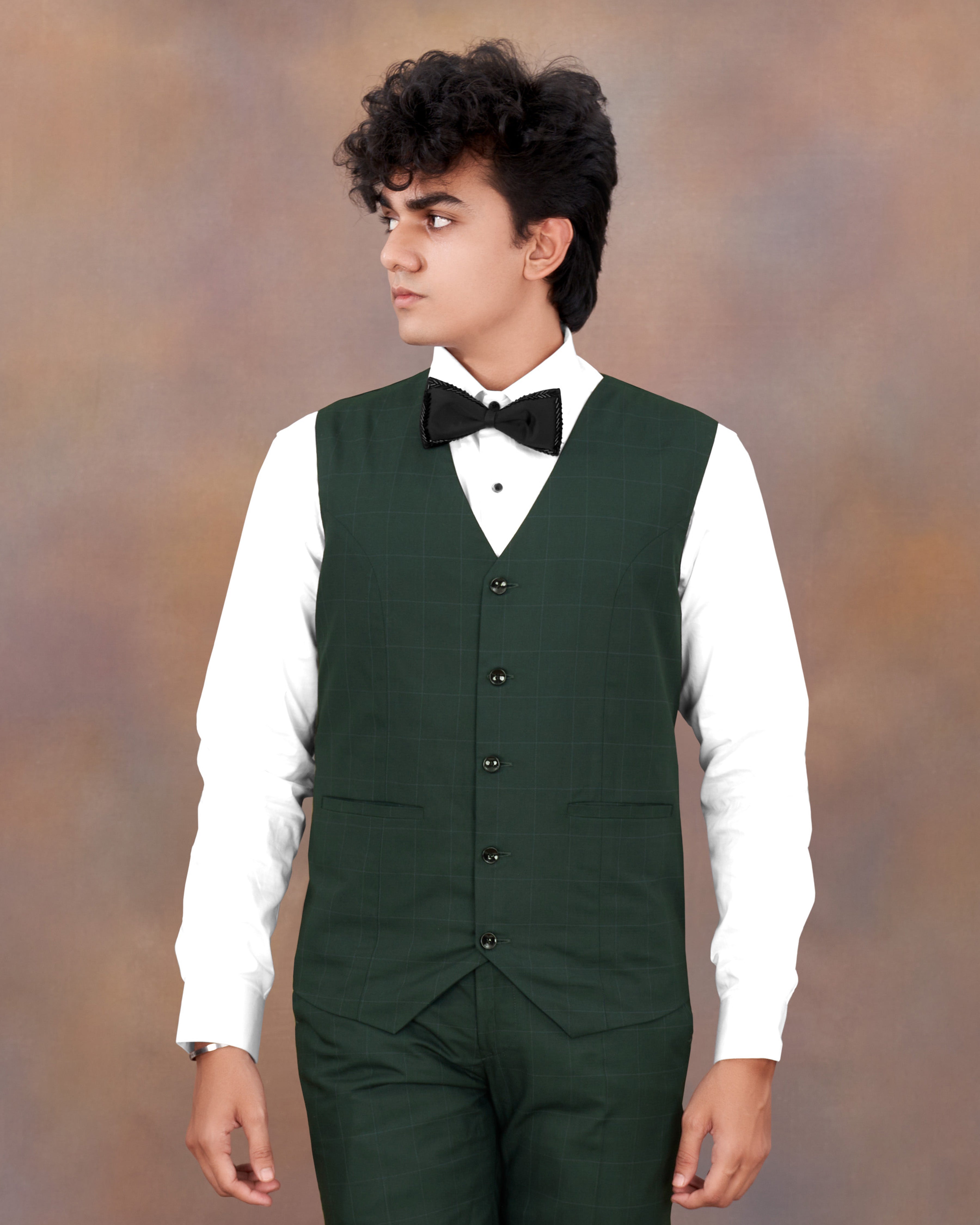 Gunmetal Green Plaid Waistcoat V2326-36, V2326-38, V2326-40, V2326-42, V2326-44, V2326-46, V2326-48, V2326-50, V2326-52, V2326-54, V2326-56, V2326-58, V2326-60