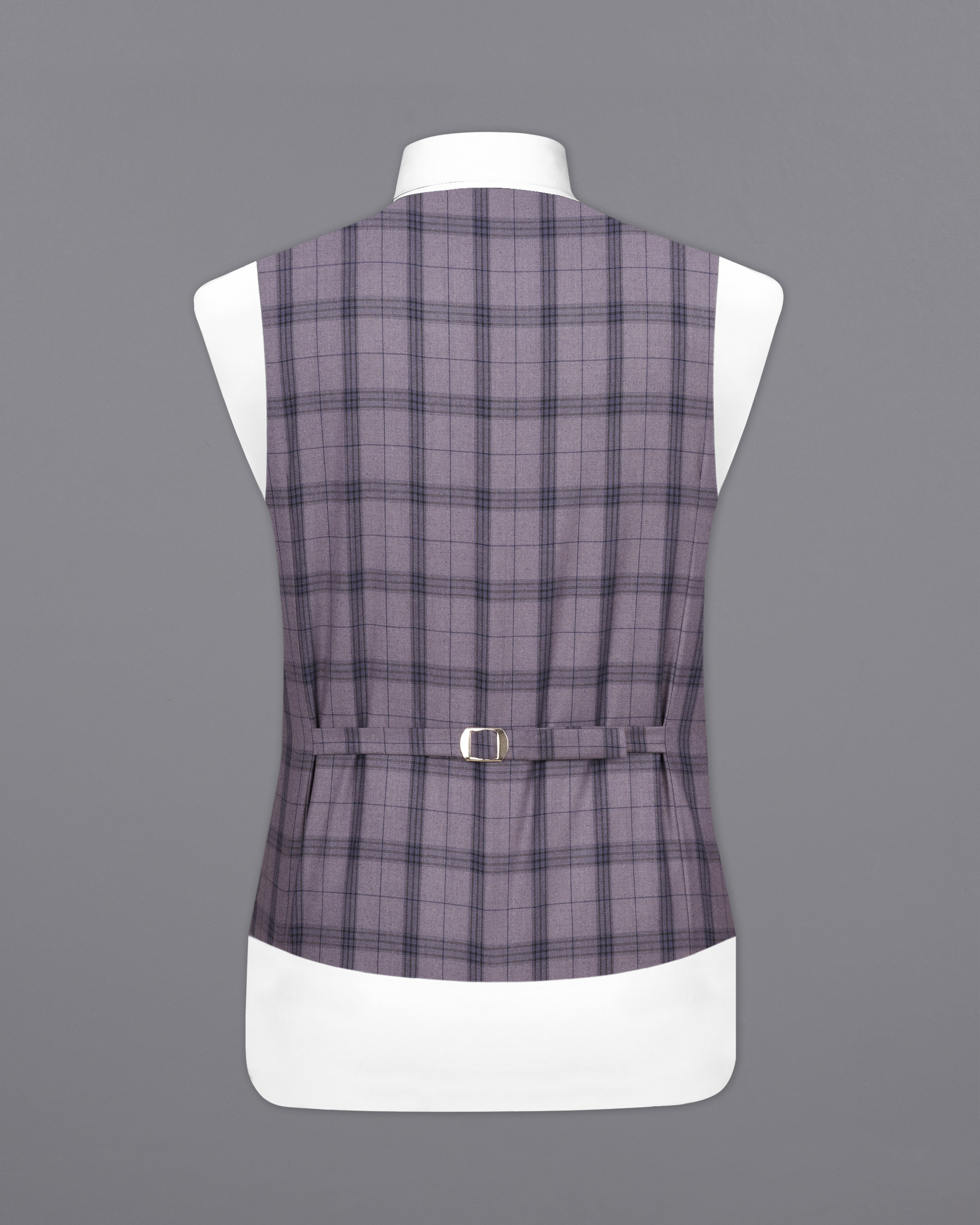 Gunsmoke Purple with Brown Plaid Designer Waistcoat V2371-36, V2371-38, V2371-40, V2371-42, V2371-44, V2371-46, V2371-48, V2371-50, V2371-52, V2371-54, V2371-56, V2371-58, V2371-60