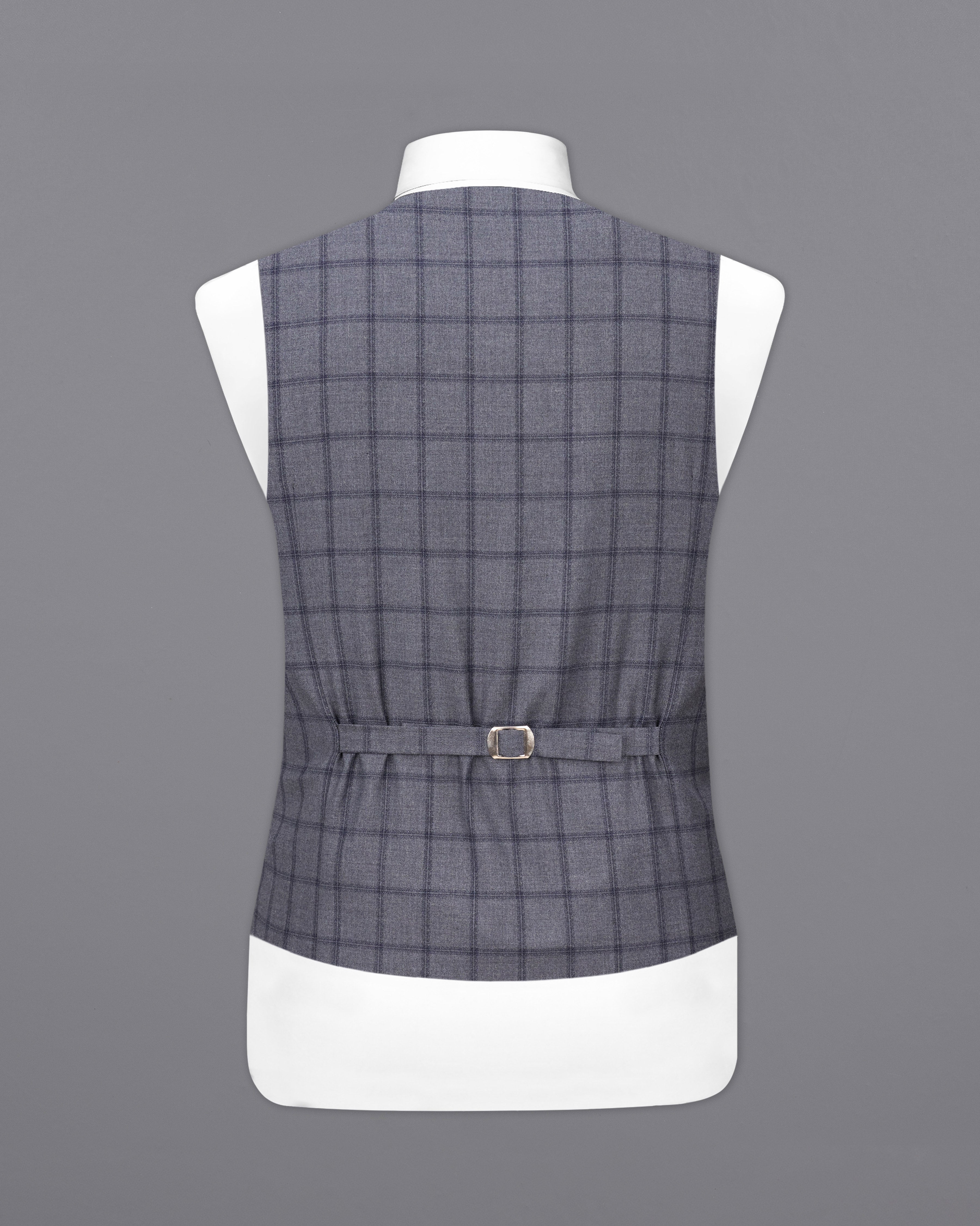 Wenge Gray Windowpane Designer Waistcoat V2373-36, V2373-38, V2373-40, V2373-42, V2373-44, V2373-46, V2373-48, V2373-50, V2373-52, V2373-54, V2373-56, V2373-58, V2373-60