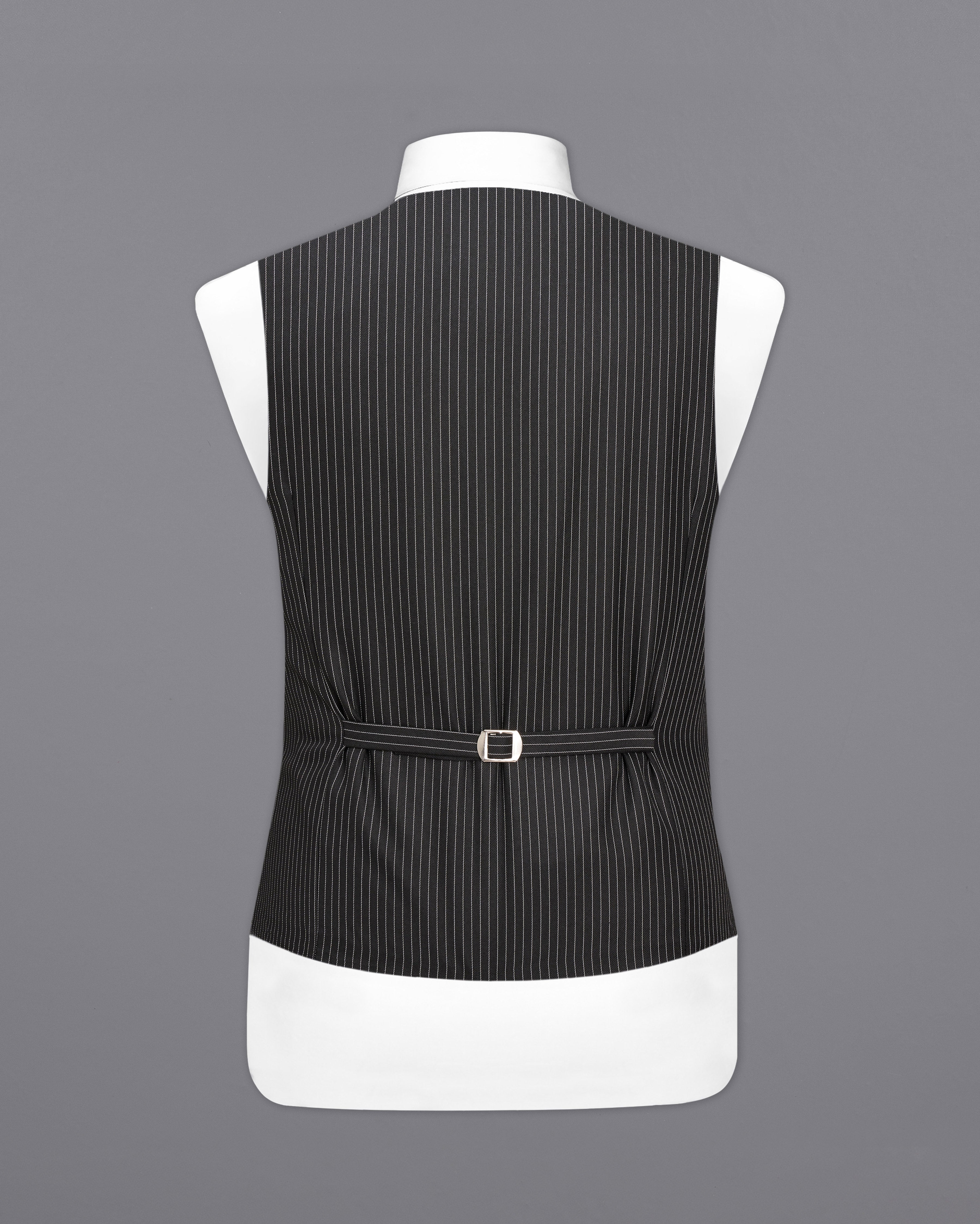 Zeus Black with White Striped Designer Waistcoat V2377-36, V2377-38, V2377-40, V2377-42, V2377-44, V2377-46, V2377-48, V2377-50, V2377-52, V2377-54, V2377-56, V2377-58, V2377-60