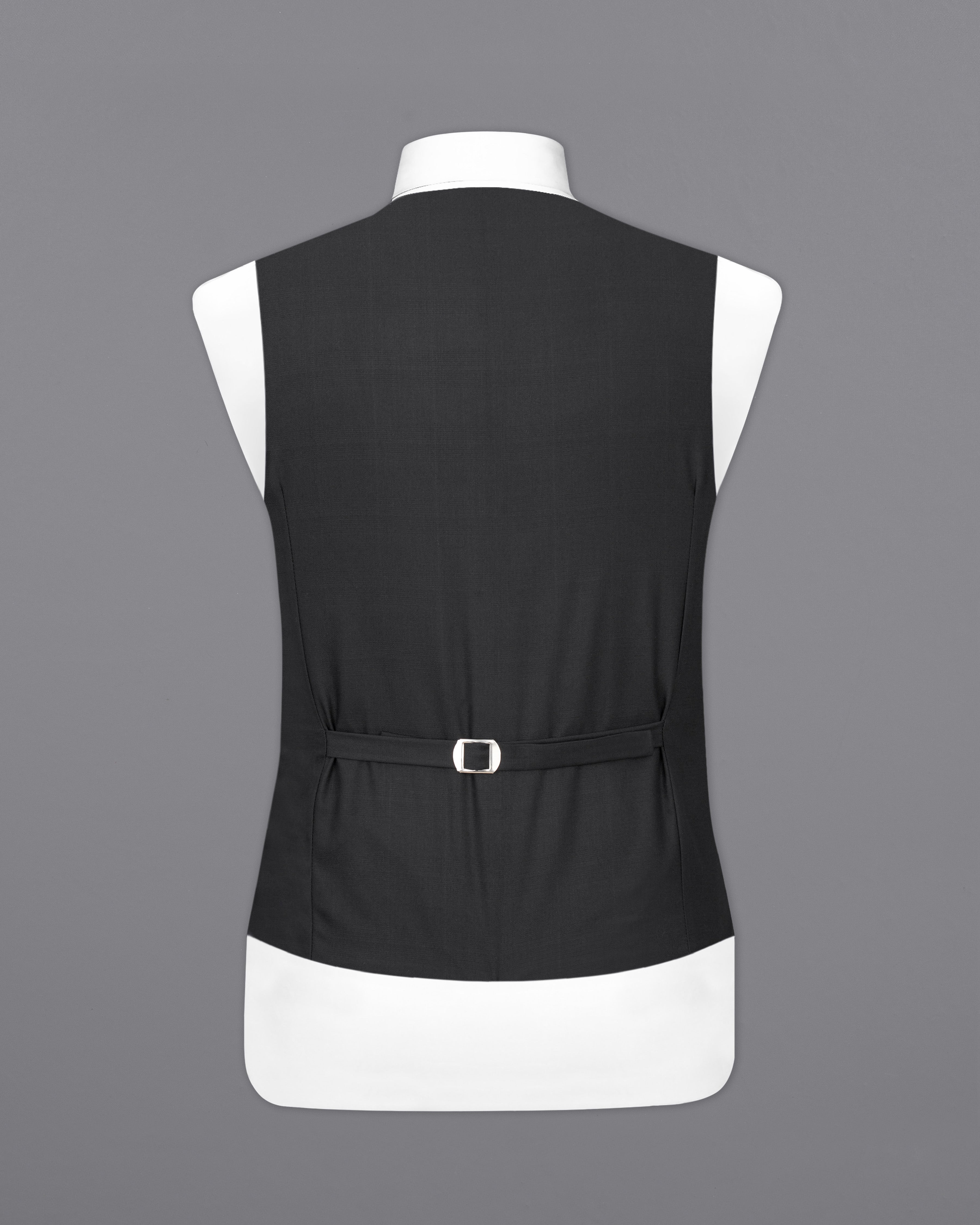 Shark Black Textured Waistcoat