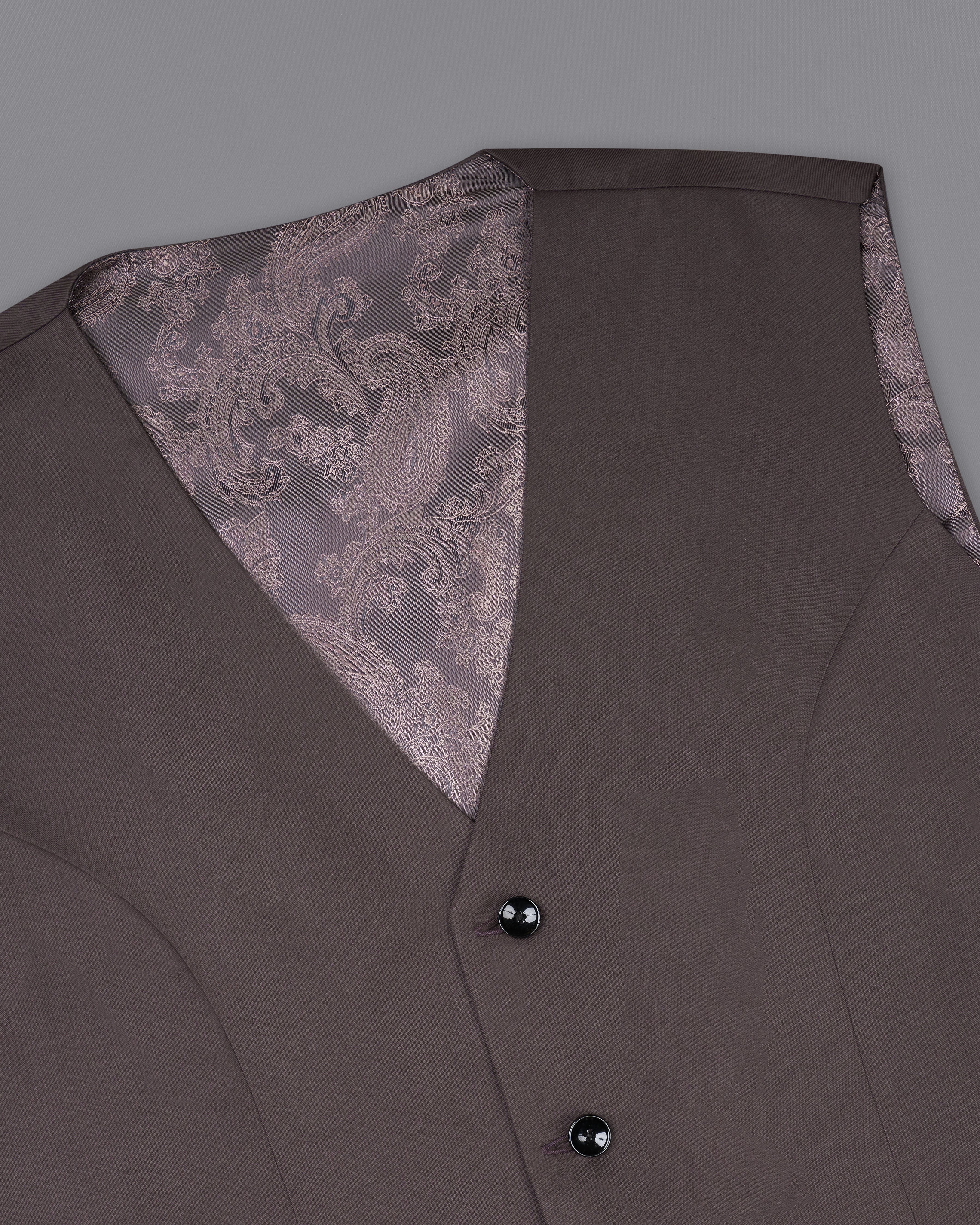 Coffee Brown Textured Waistcoat V2466-36, V2466-38, V2466-40, V2466-42, V2466-44, V2466-46, V2466-48, V2466-50, V2466-52, V2466-54, V2466-56, V2466-58, V2466-60