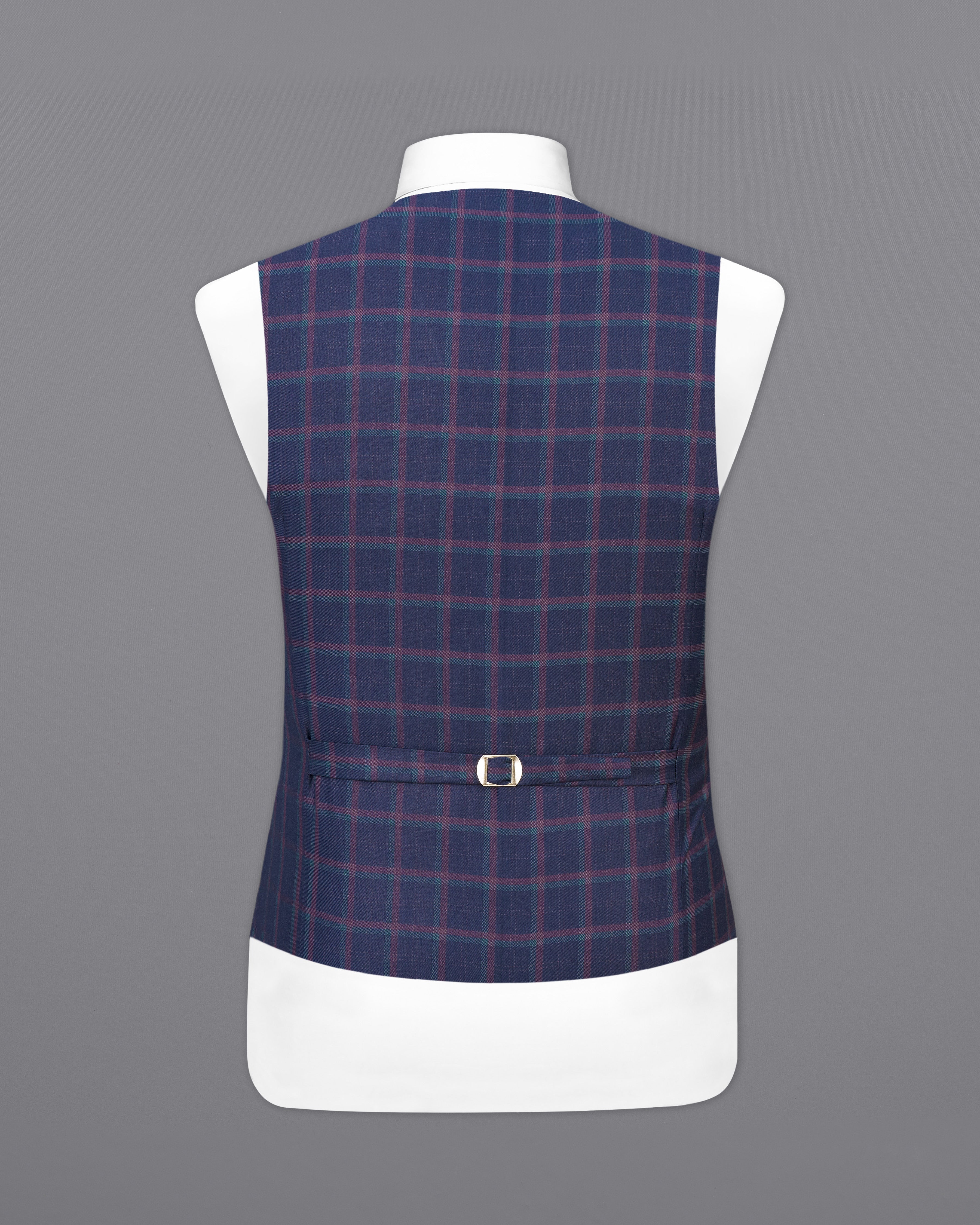 Outer Space Blue Plaid Waistcoat V2471-36, V2471-38, V2471-40, V2471-42, V2471-44, V2471-46, V2471-48, V2471-50, V2471-52, V2471-54, V2471-56, V2471-58, V2471-60