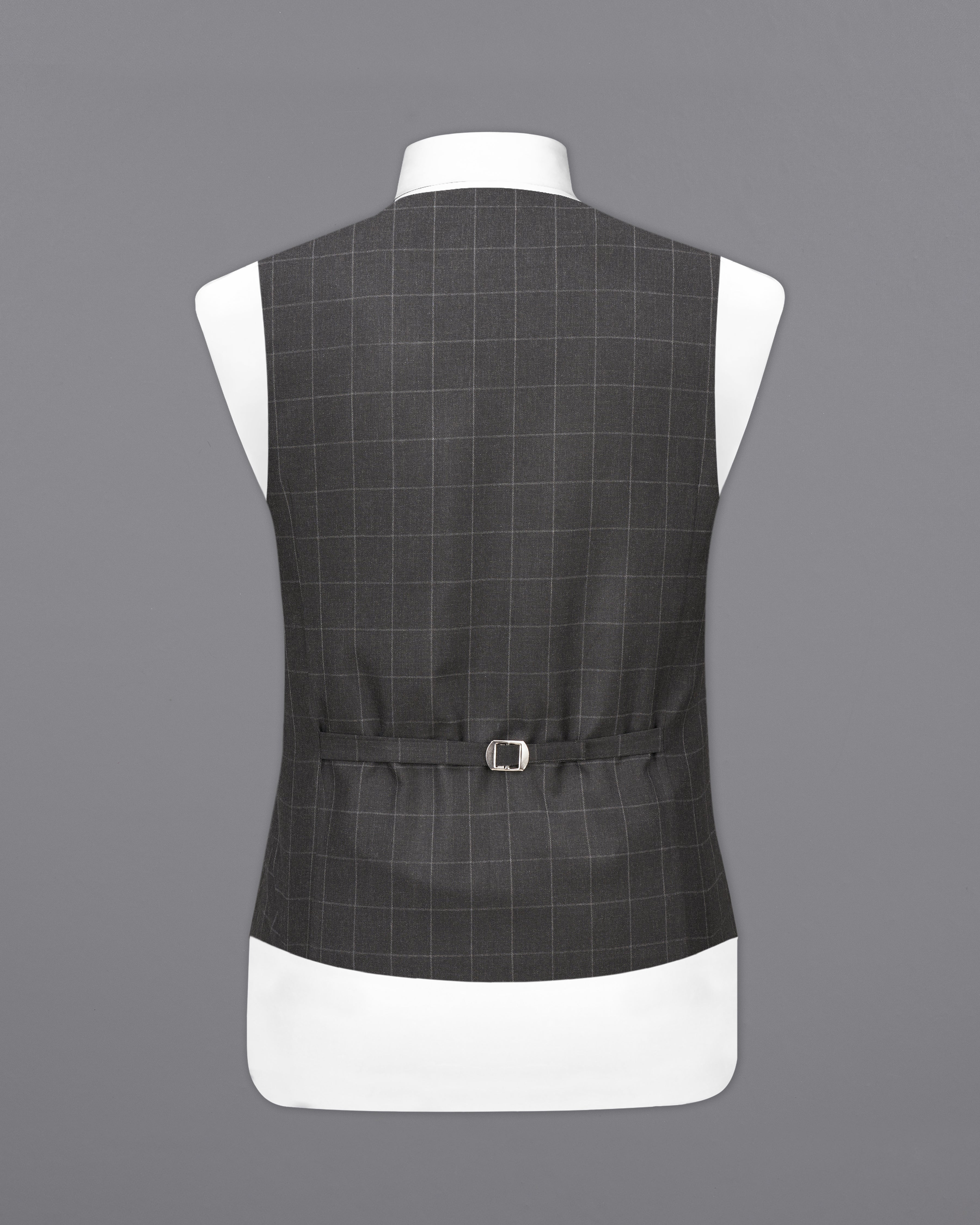 Charcoal Gray Windowpane Waistcoat V2473-36, V2473-38, V2473-40, V2473-42, V2473-44, V2473-46, V2473-48, V2473-50, V2473-52, V2473-54, V2473-56, V2473-58, V2473-60