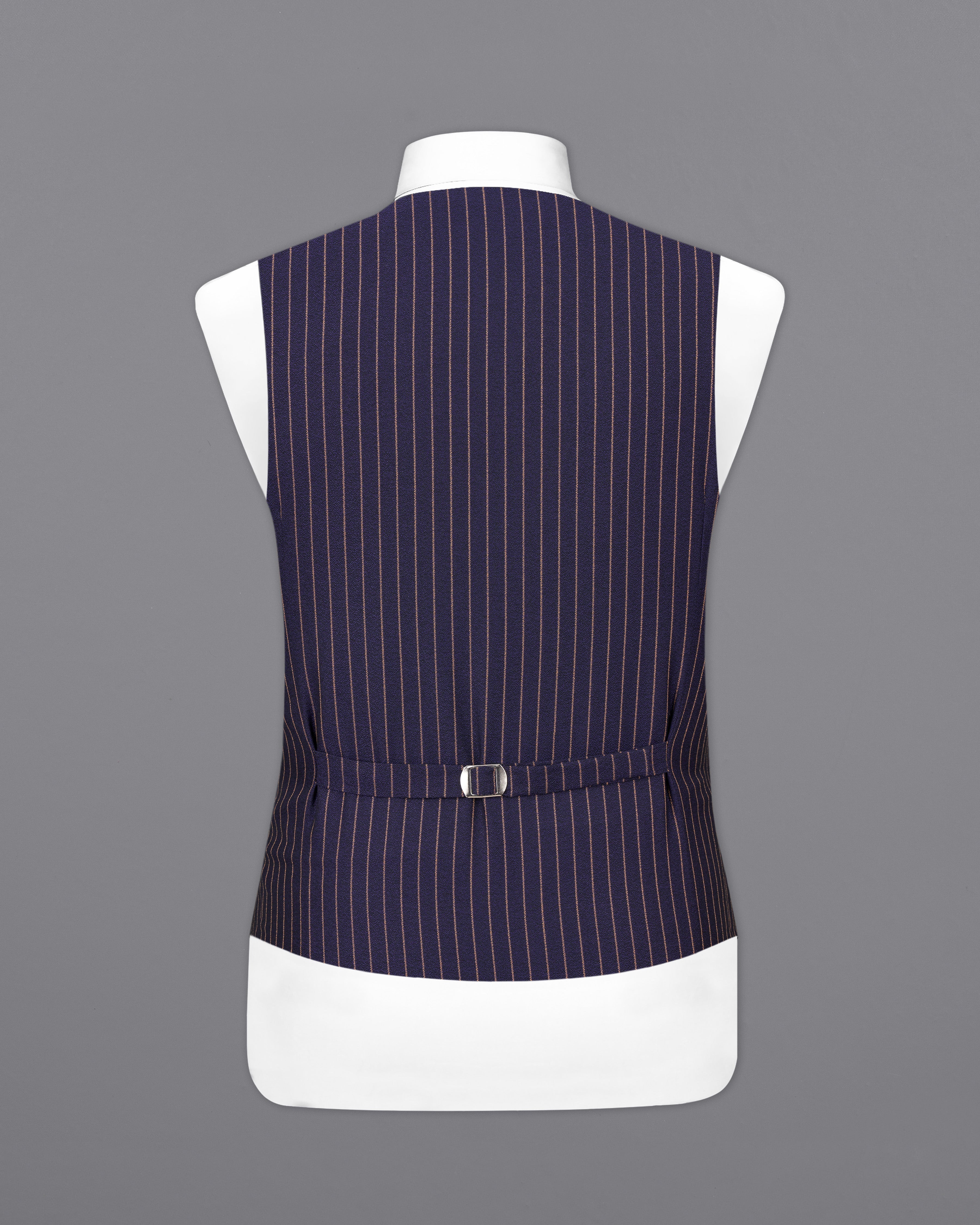 Tuna Navy Blue with Coral Reef Brown Striped Waistcoat V2480-36, V2480-38, V2480-40, V2480-42, V2480-44, V2480-46, V2480-48, V2480-50, V2480-52, V2480-54, V2480-56, V2480-58, V2480-60