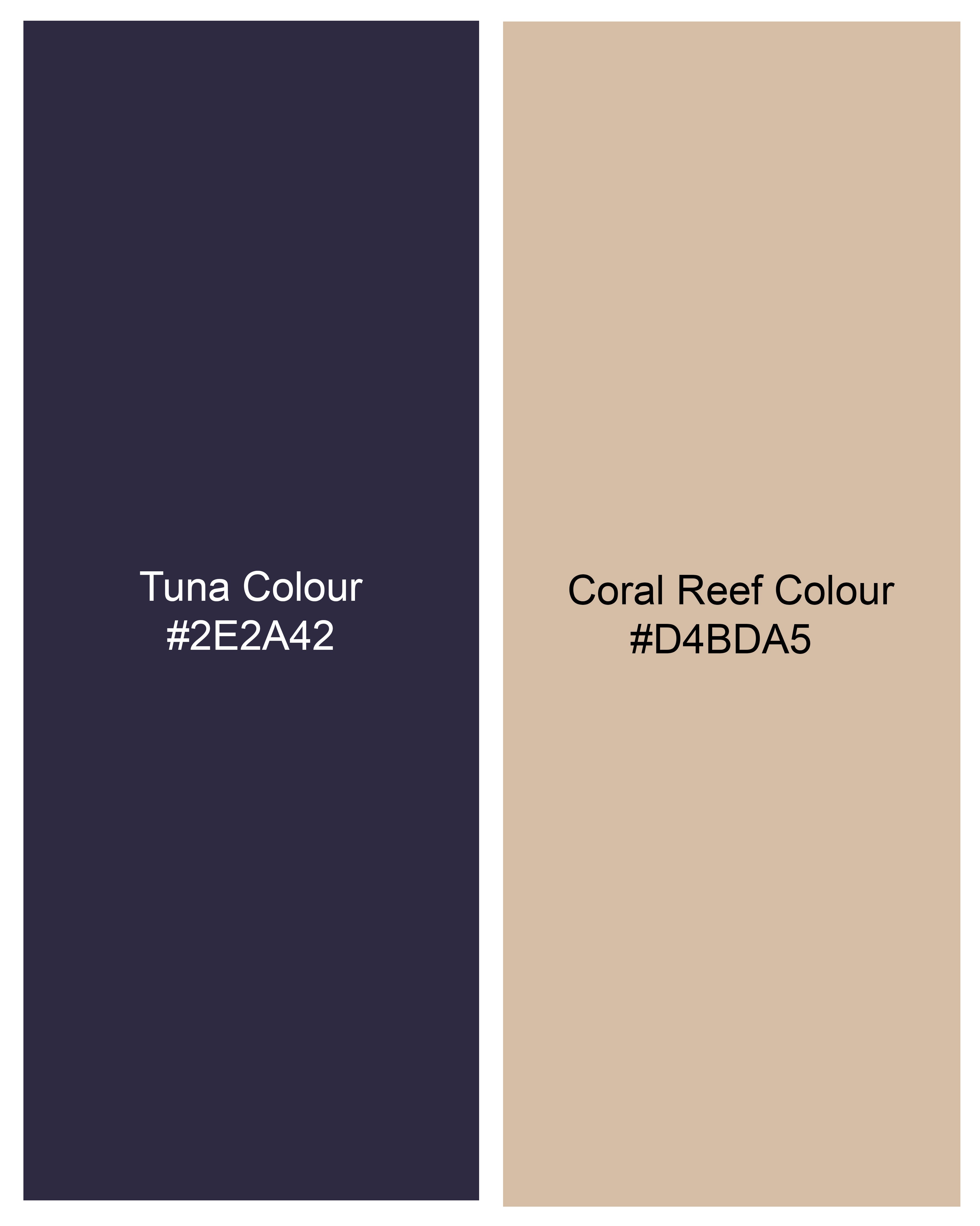 Tuna Navy Blue with Coral Reef Brown Striped Waistcoat V2480-36, V2480-38, V2480-40, V2480-42, V2480-44, V2480-46, V2480-48, V2480-50, V2480-52, V2480-54, V2480-56, V2480-58, V2480-60