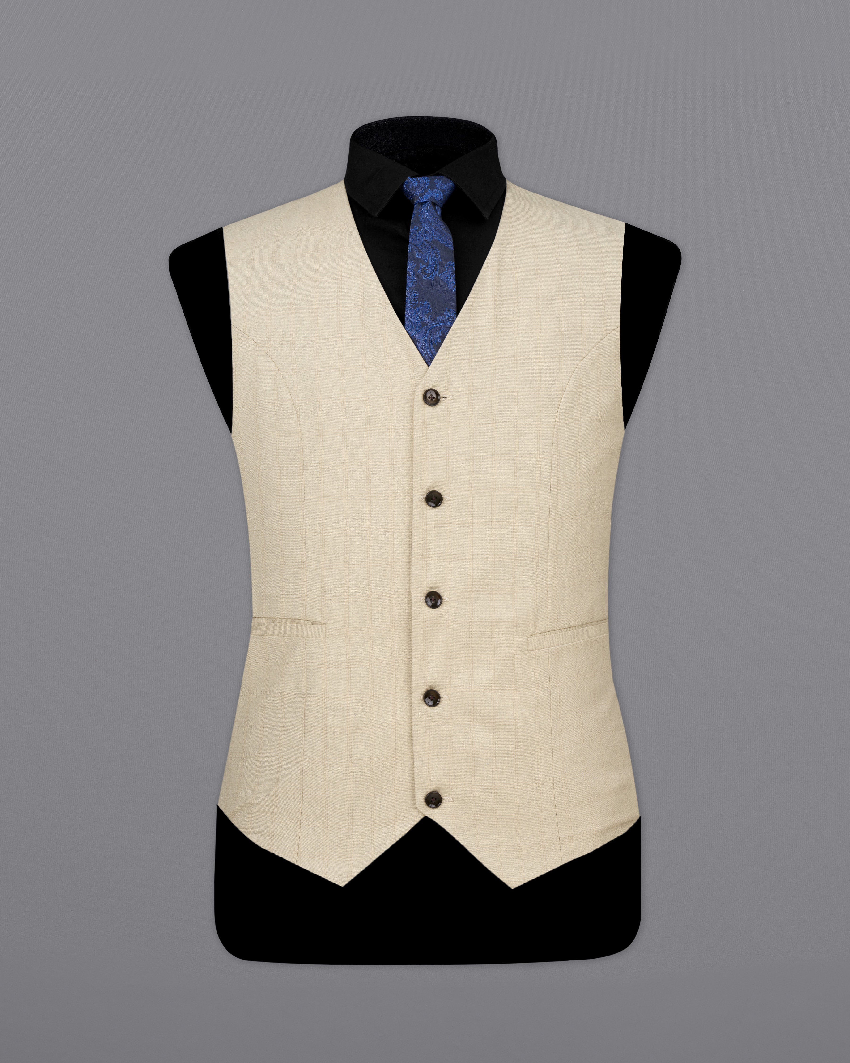 Calm Shell Brown Subtle Plaid Waistcoat V2490-36, V2490-38, V2490-40, V2490-42, V2490-44, V2490-46, V2490-48, V2490-50, V2490-52, V2490-54, V2490-56, V2490-58, V2490-60