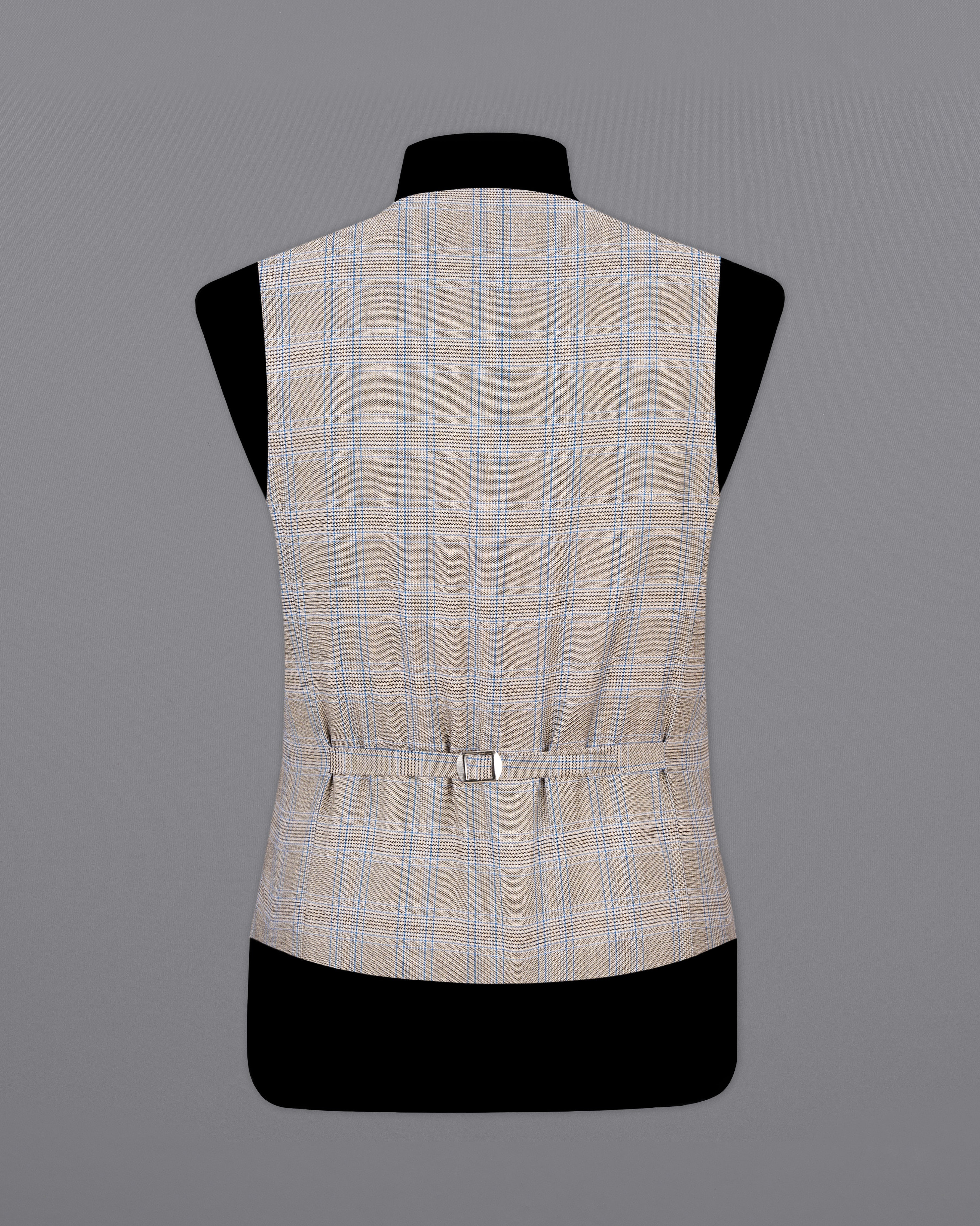 Sandrift Brown with Persian Blue Plaid Waistcoat V2512-36, V2512-38, V2512-40, V2512-42, V2512-44, V2512-46, V2512-48, V2512-50, V2512-52, V2512-54, V2512-56, V2512-58, V2512-60