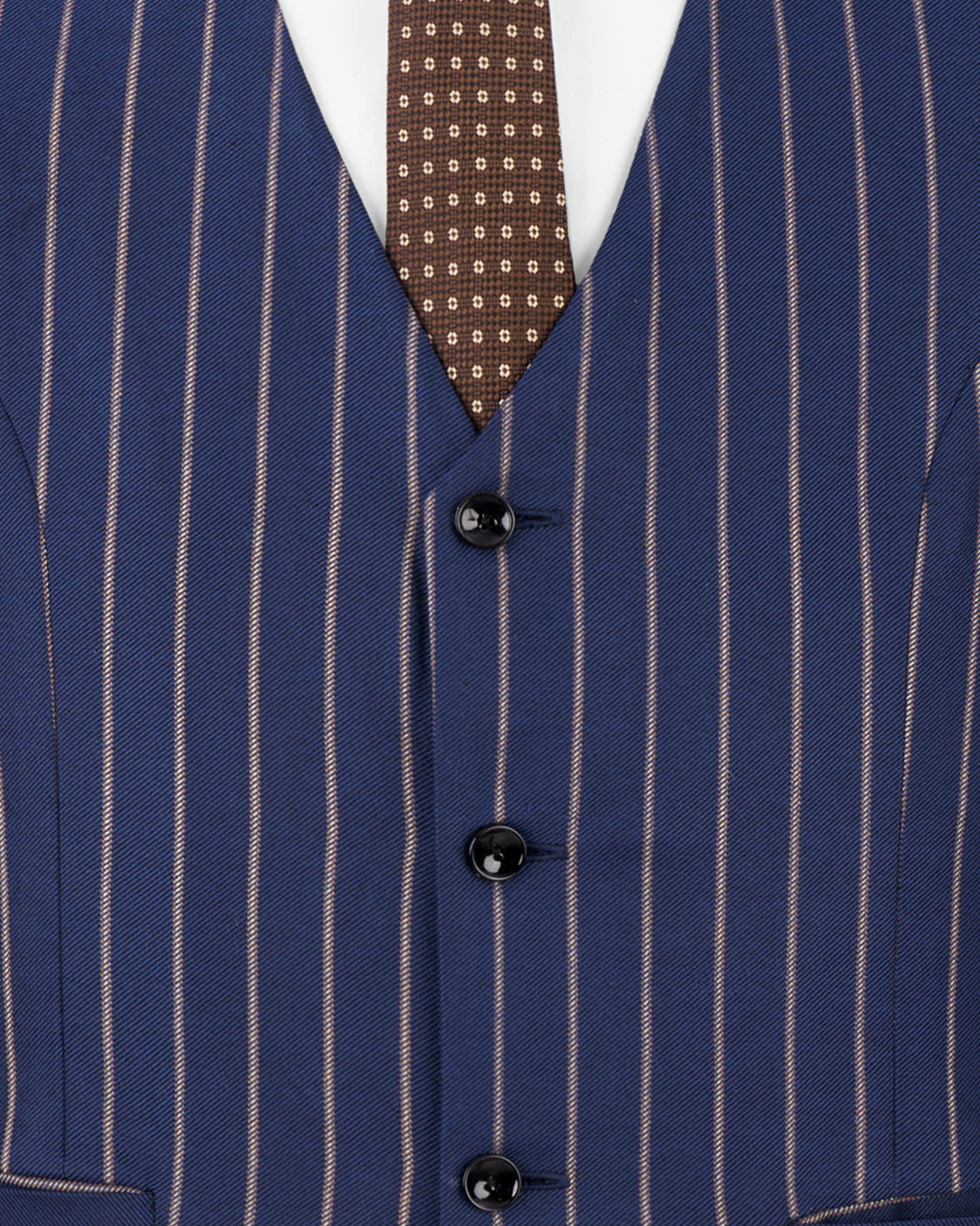 Pickled Blue Striped Waistcoat V2518-36, V2518-38, V2518-40, V2518-42, V2518-44, V2518-46, V2518-48, V2518-50, V2518-52, V2518-54, V2518-56, V2518-58, V2518-60