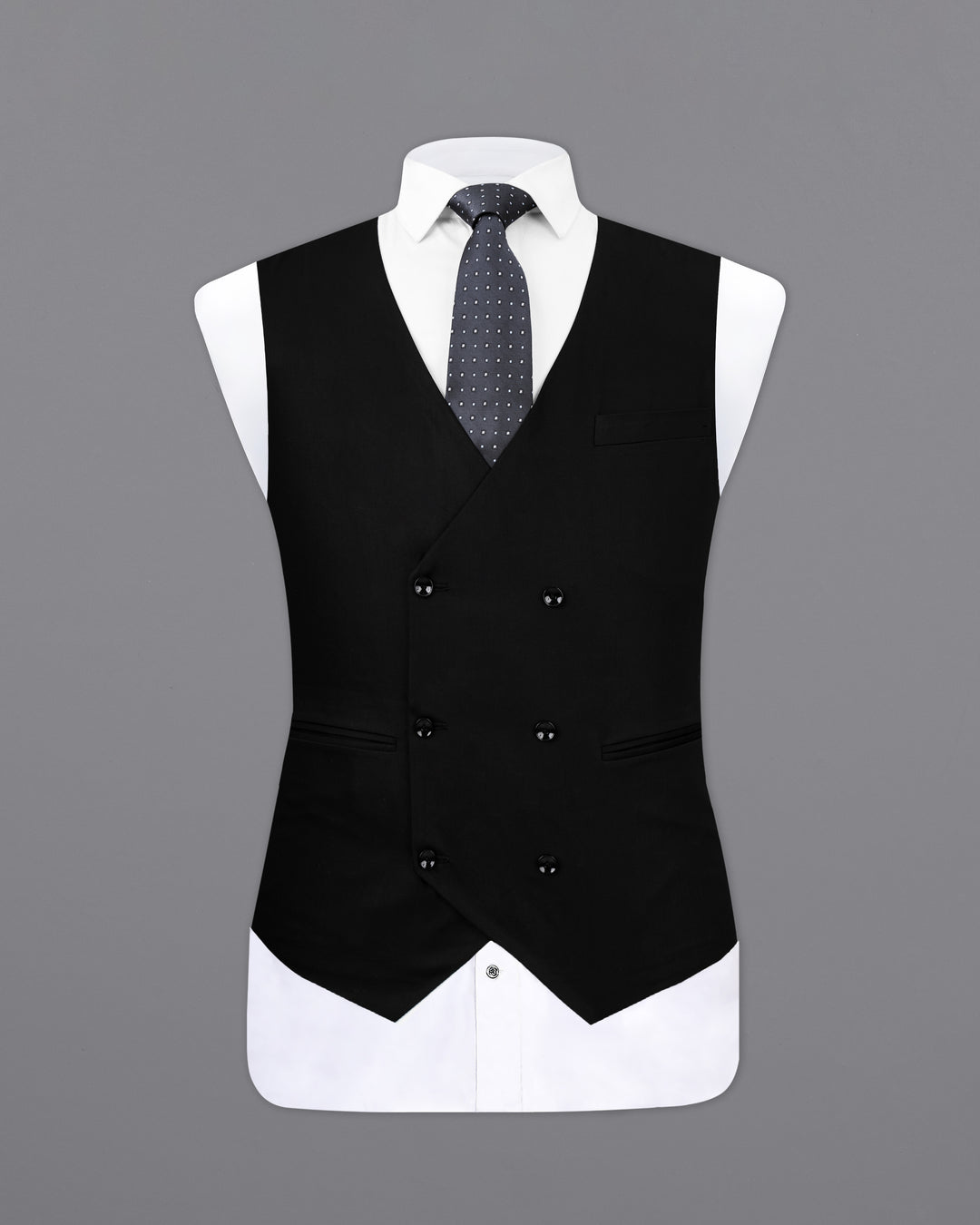 Jade Black Designer Premium Cotton Waistcoat
