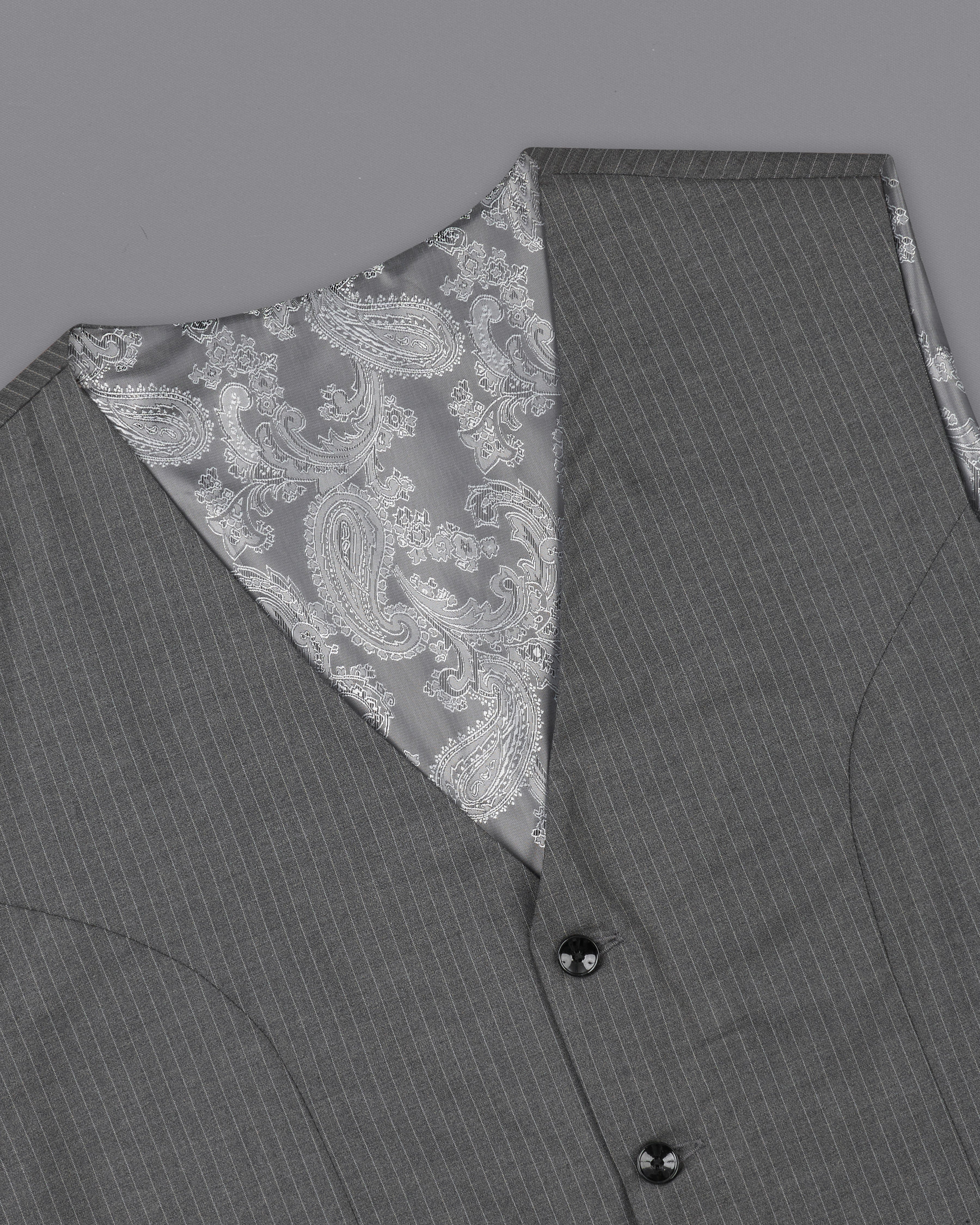 Ironside Gray Striped Waistcoat V2538-36, V2538-38, V2538-40, V2538-42, V2538-44, V2538-46, V2538-48, V2538-50, V2538-53, V2538-54, V2538-56, V2538-58, V2538-60