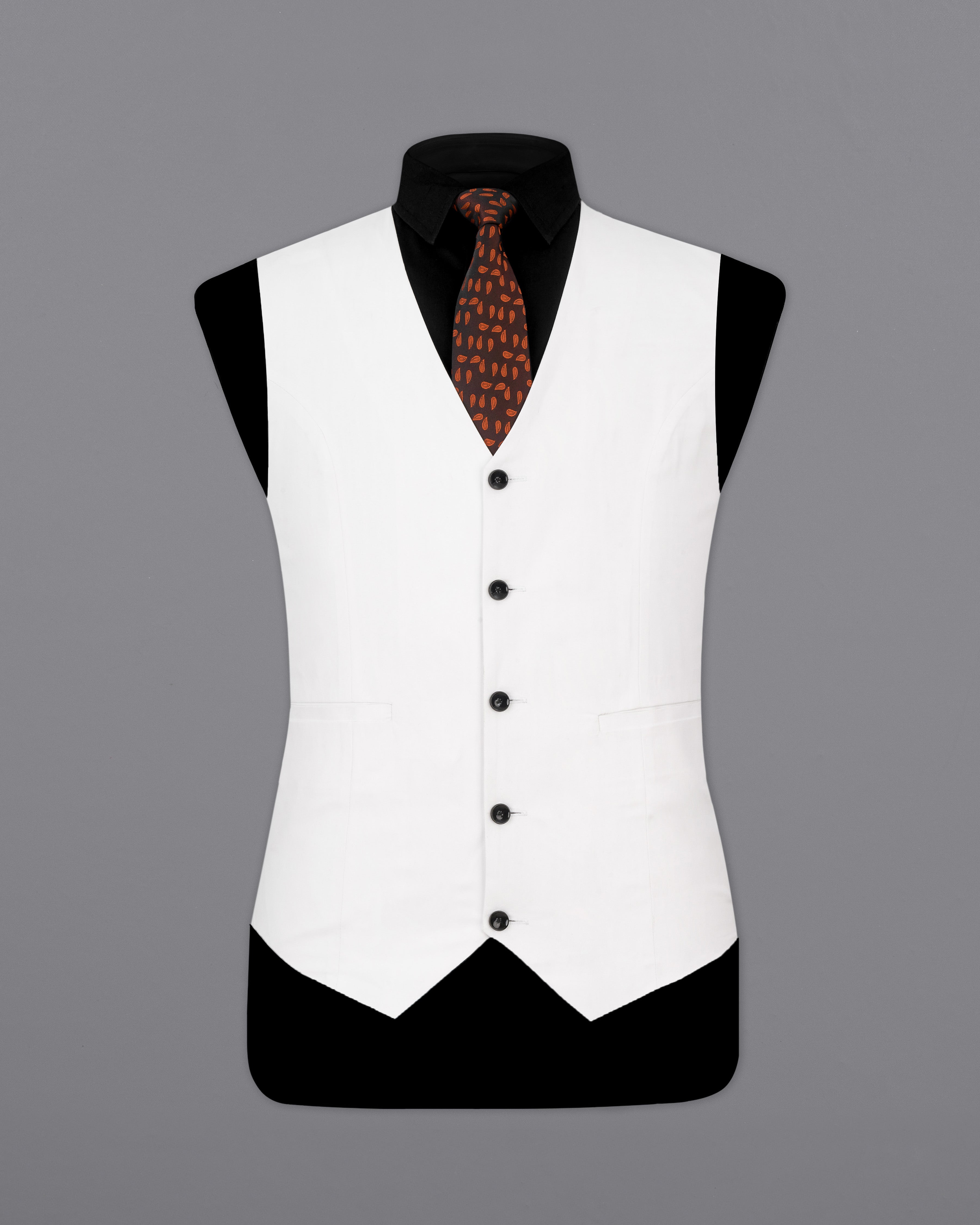 Bright White Designer Waistcoat V2545-36, V2545-38, V2545-40, V2545-42, V2545-44, V2545-46, V2545-48, V2545-50, V2545-54, V2545-54, V2545-56, V2545-58, V2545-60