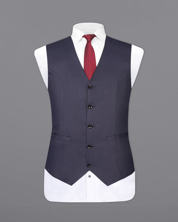 Gunmetal Blue Solid Waistcoat V2565-36, V2565-38, V2565-40, V2565-42, V2565-44, V2565-46, V2565-48, V2565-50, V2565-52, V2565-54, V2565-56, V2565-58, V2565-60