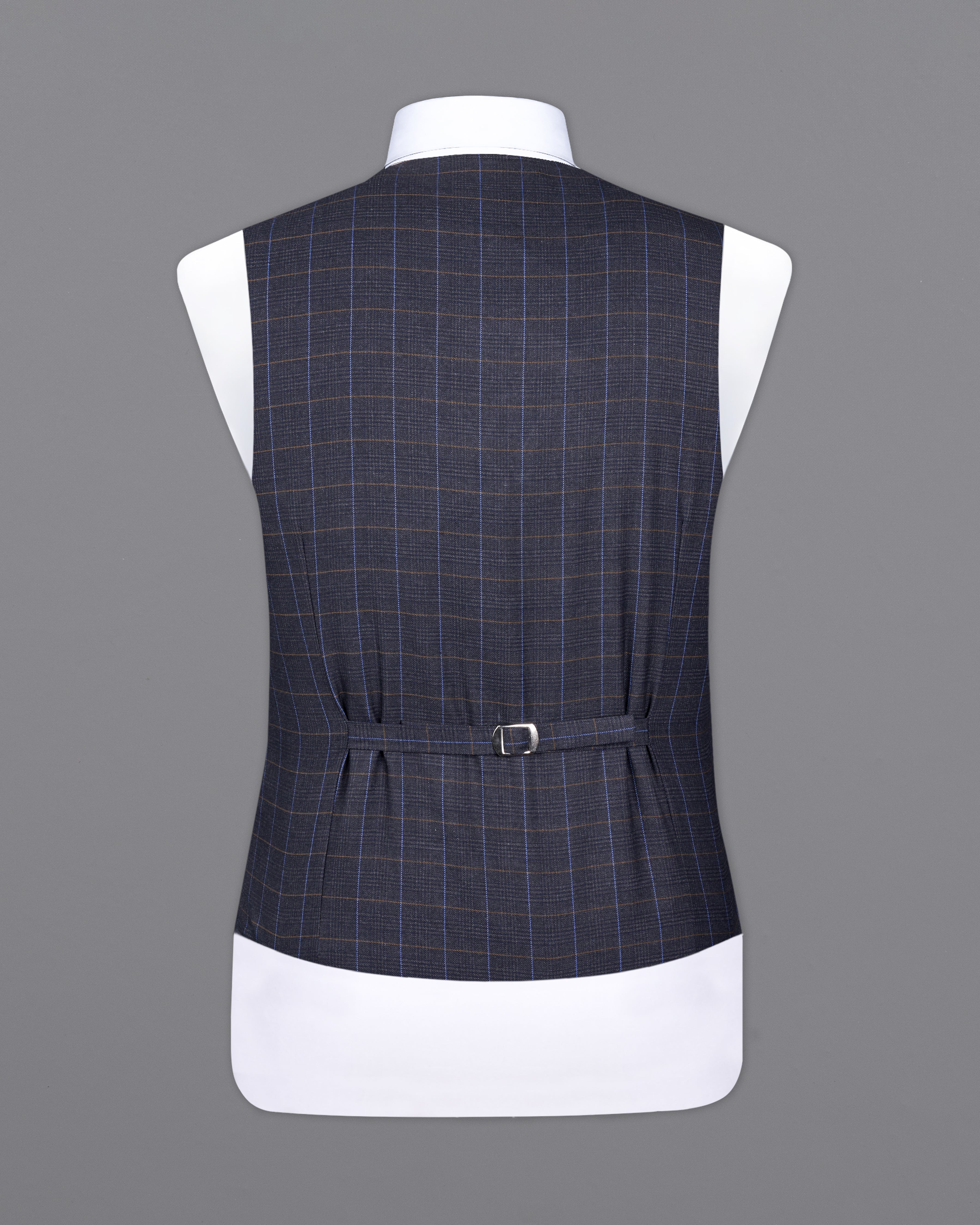 Iridium Violet Windowpane Waistcoat