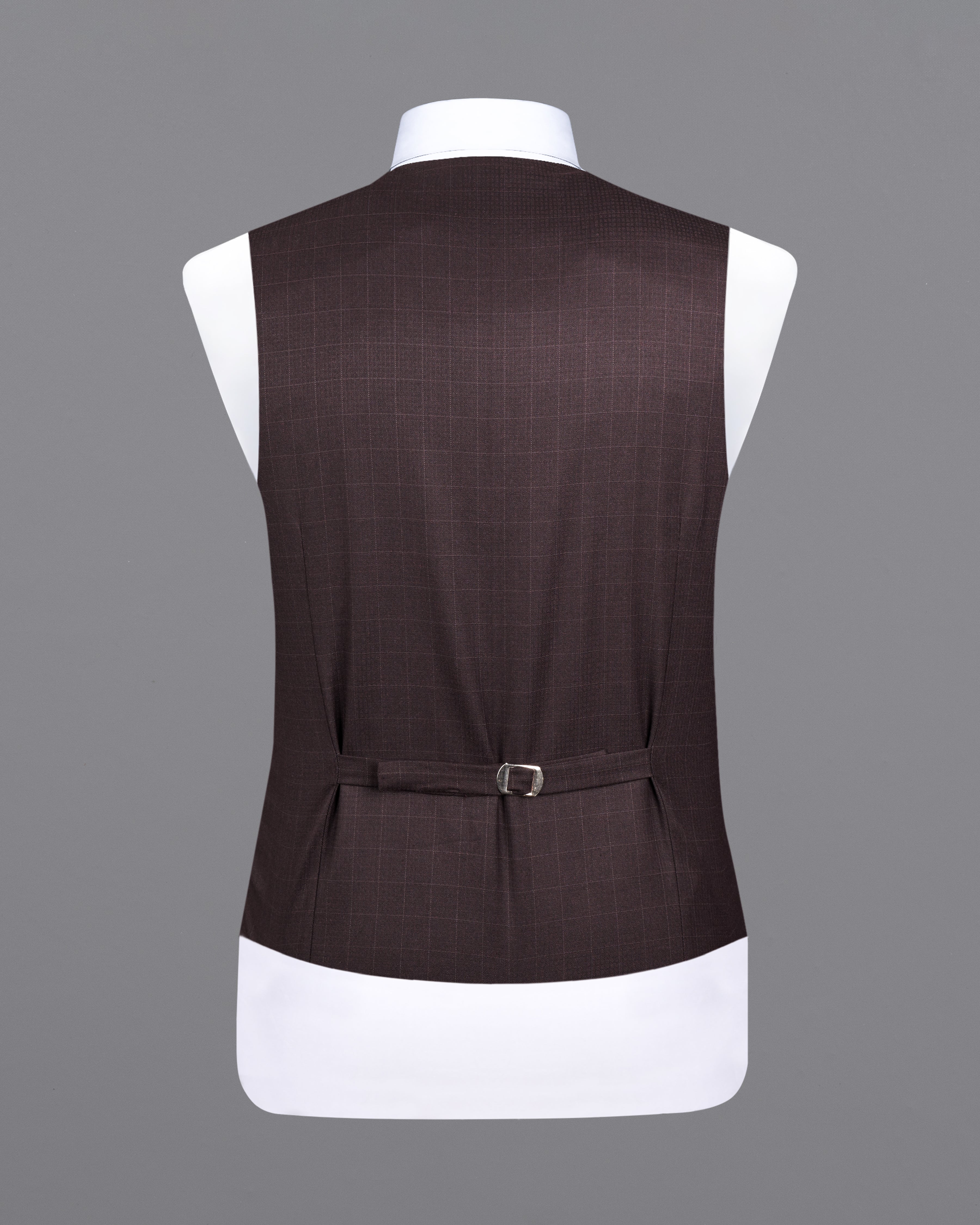 Taupe Maroon Stretchable Dobby Waistcoat V2715-36, V2715-38, V2715-40, V2715-42, V2715-44, V2715-46, V2715-48, V2715-50, V2715-52, V2715-54, V2715-56, V2715-58, V2715-60