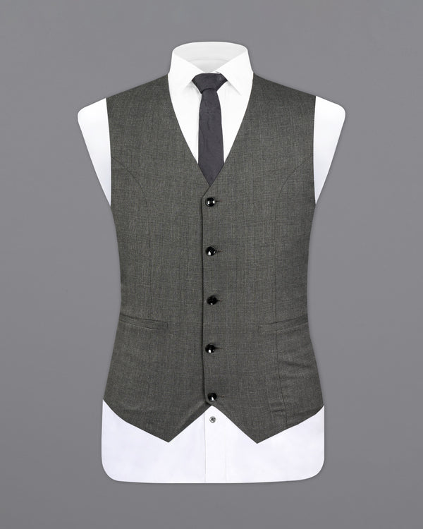 Tundora Dark Gray Subtle Plaid Waistcoat V2723-36, V2723-38, V2723-40, V2723-42, V2723-44, V2723-46, V2723-48, V2723-50, V2723-52, V2723-54, V2723-56, V2723-58, V2723-60