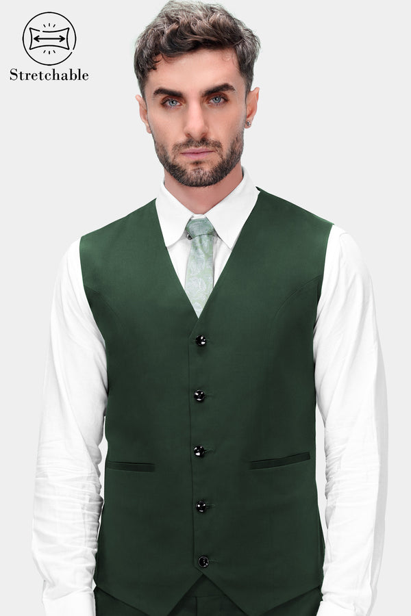 Heavy Metal Green Premium Cotton Stretchable Traveler Waistcoat