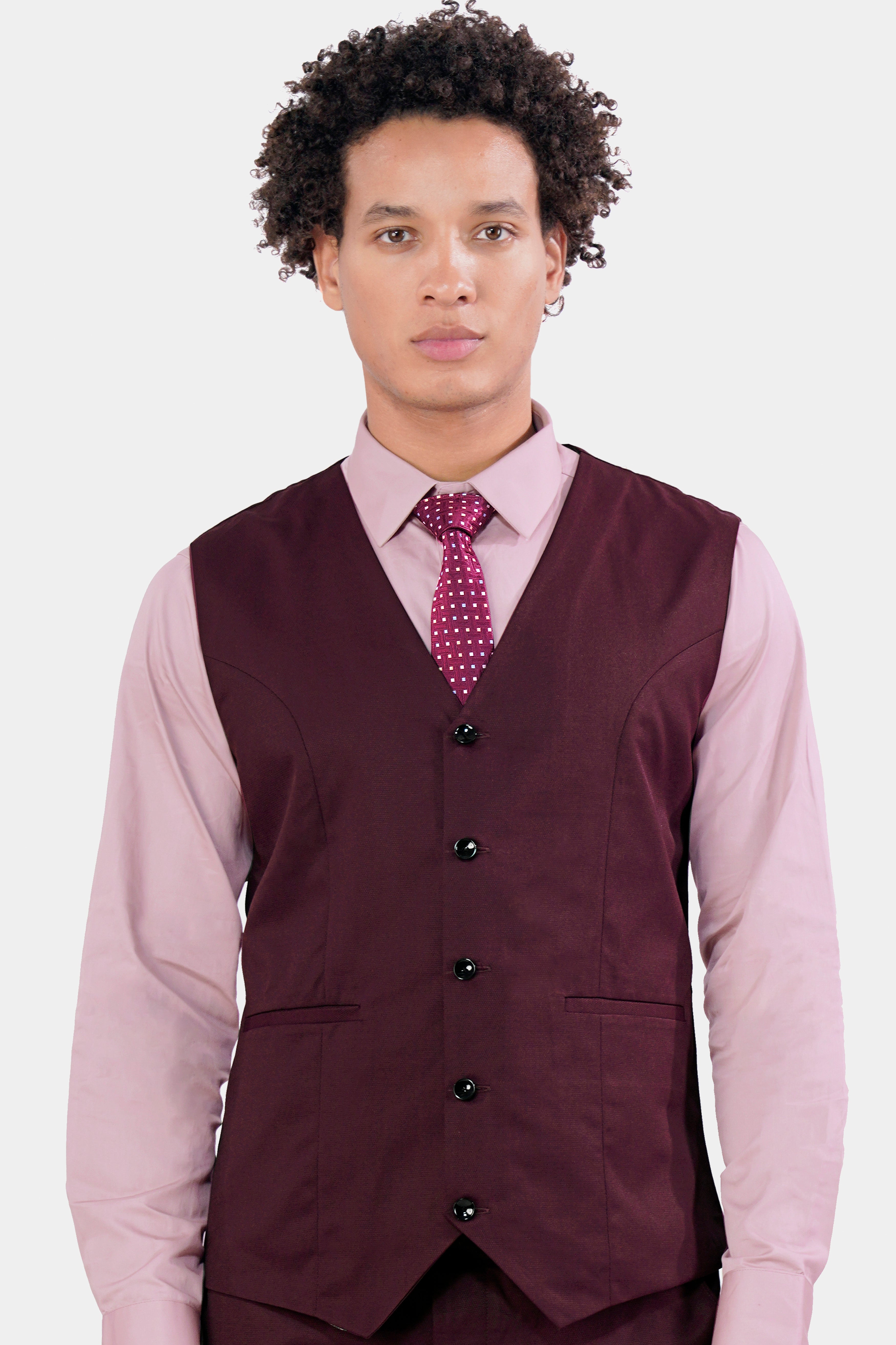 Maroon 2024 color waistcoat