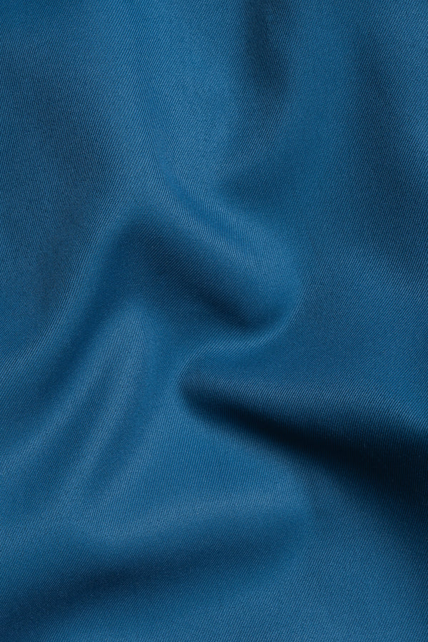 Calypso Blue Wool Rich Waistcoat