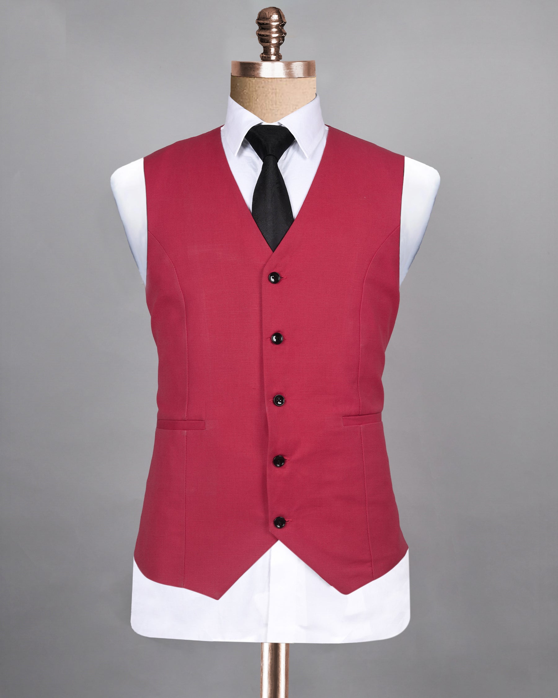 Candy Red Linen Performance Waistcoat V80-42, V80-46, V80-50, V80-58, V80-60, V80-56, V80-36, V80-40, V80-52, V80-54, V80-44, V80-48, V80-38