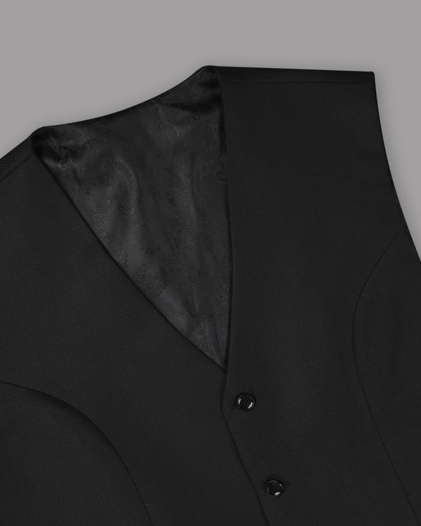 Jade black Diamond Textured Wool Blend Waistcoat V815-50, V815-46, V815-38, V815-60, V815-42, V815-44, V815-52, V815-48, V815-58, V815-36, V815-54, V815-40, V815-56