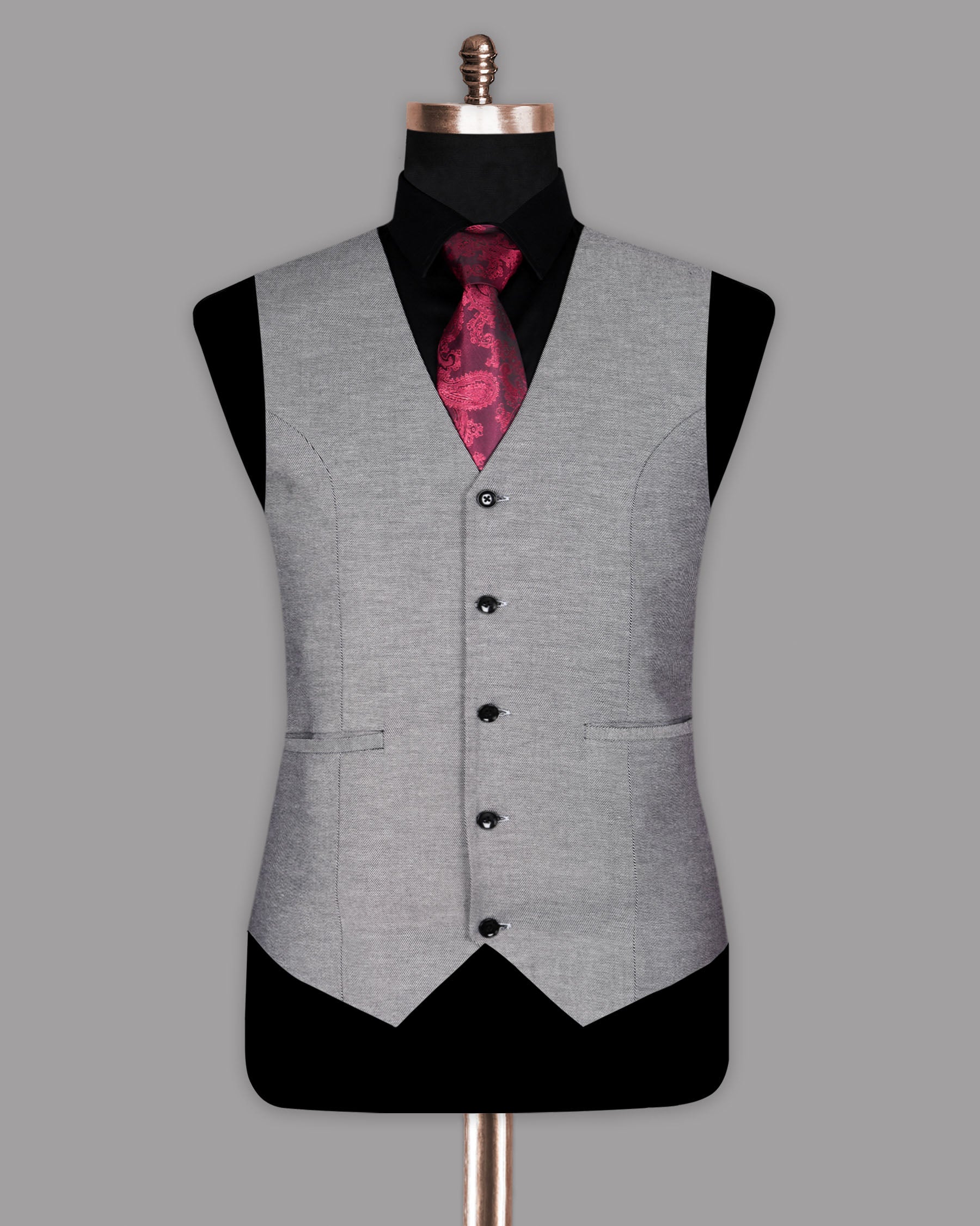 Silver Grey Premium Cotton Waistcoat V845-50, V845-52, V845-54, V845-36, V845-46, V845-40, V845-38, V845-56, V845-42, V845-58, V845-60, V845-44, V845-48