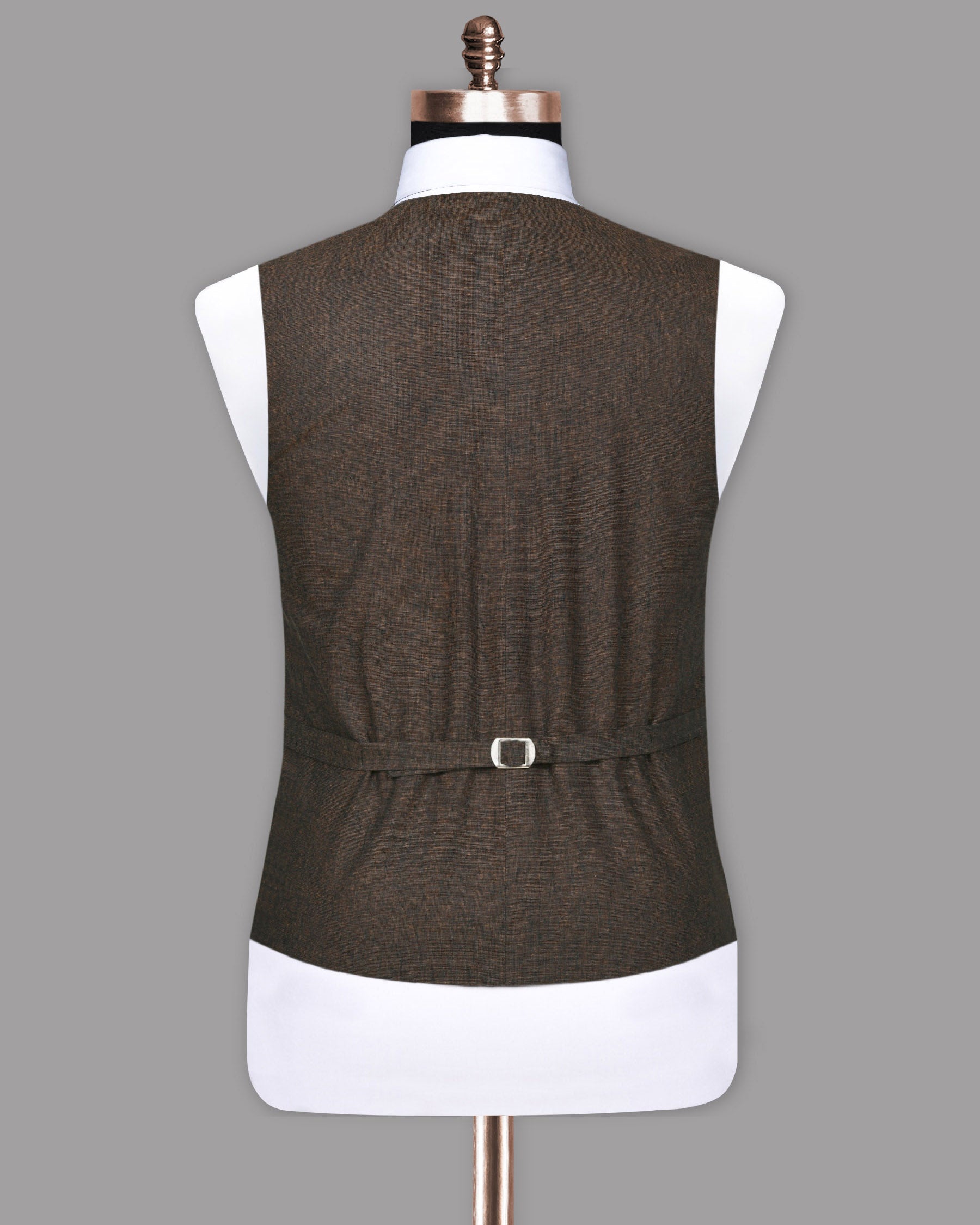 Chocolate Brown Linen Performance Waistcoat