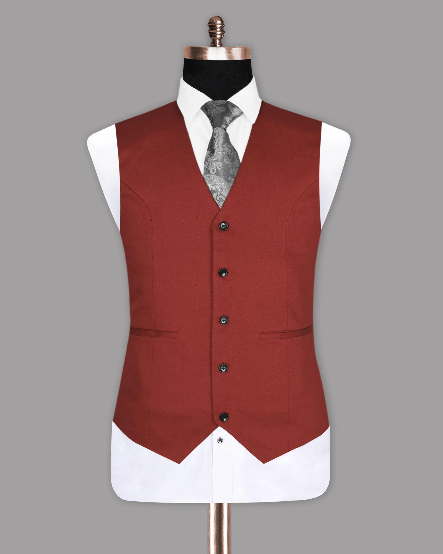 Rust Red Premium Cotton Sport Waistcoat V861-42, V861-36, V861-46, V861-48, V861-38, V861-44, V861-60, V861-52, V861-40, V861-50, V861-54, V861-56, V861-58