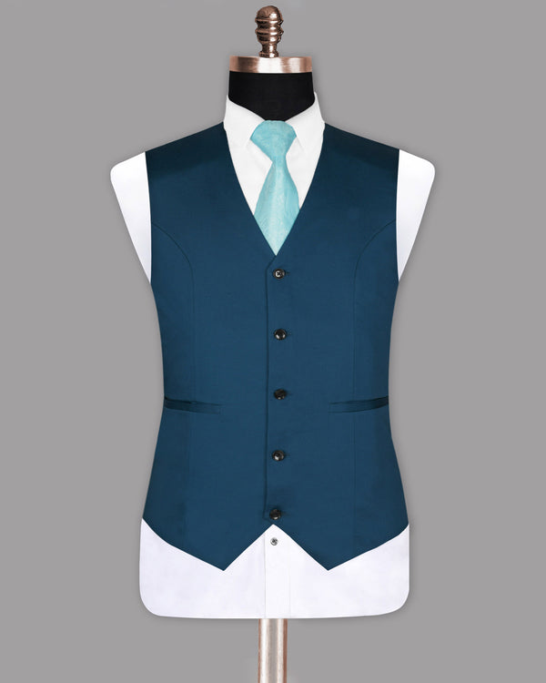 Sapphire Blue Premium Wool Rich Waistcoat V919-56, V919-48, V919-52, V919-54, V919-36, V919-38, V919-40, V919-42, V919-44, V919-46, V919-50, V919-58, V919-60