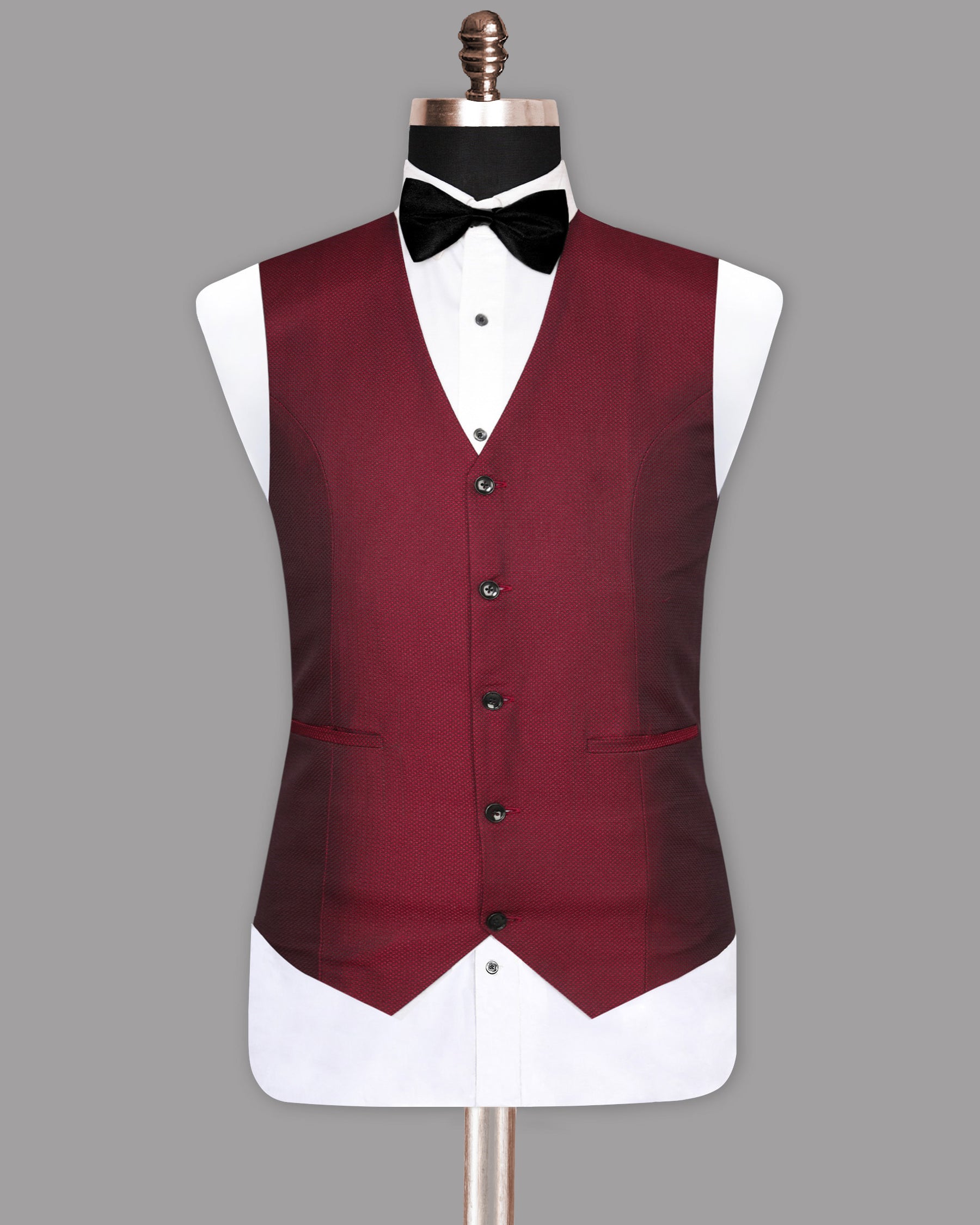 Garnet Red Diamond Textured Waistcoat V943-36, V943-56, V943-60, V943-40, V943-42, V943-58, V943-46, V943-48, V943-52, V943-50, V943-54, V943-38, V943-44